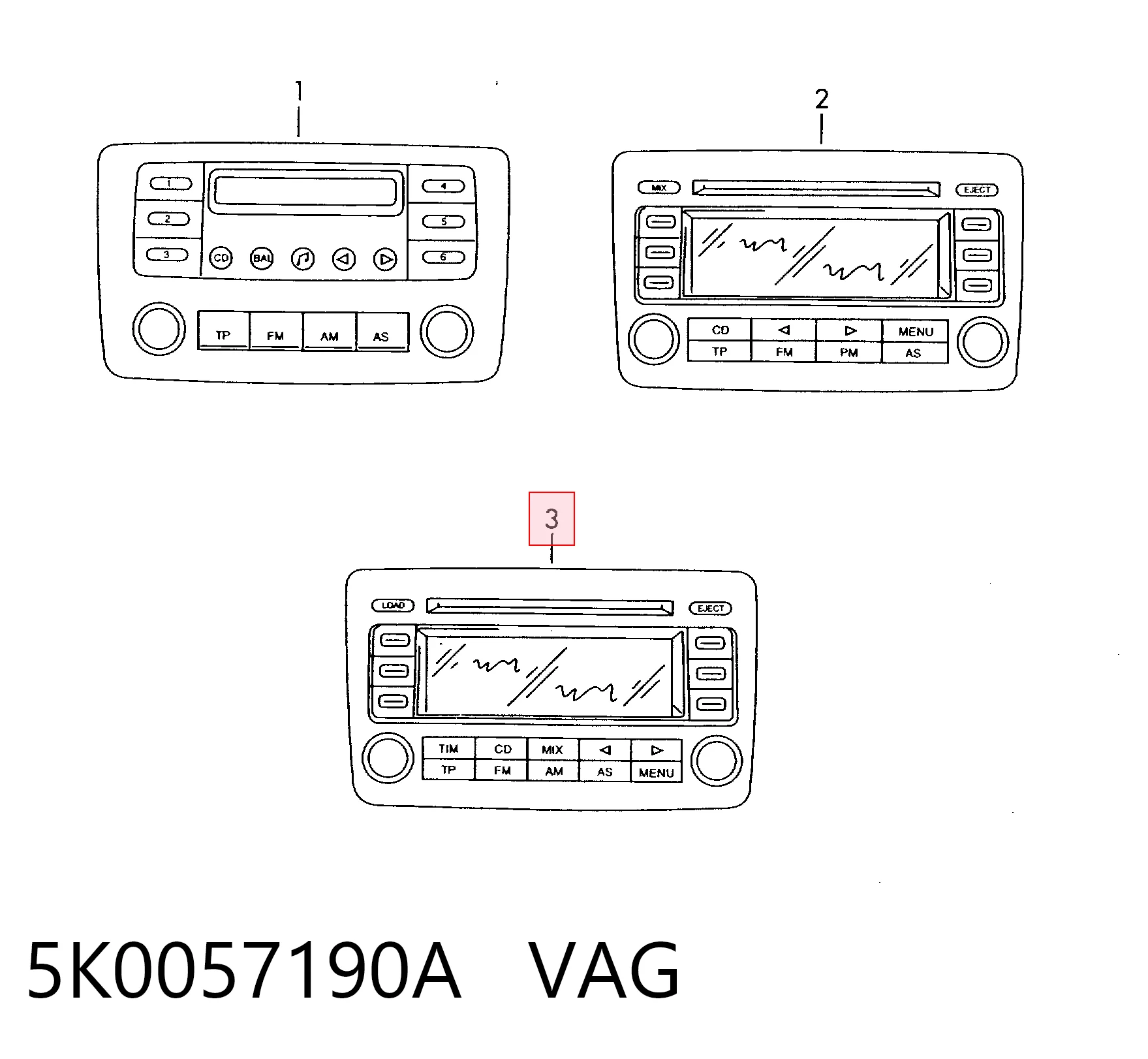 5K0057190A VAG Радиоприемник