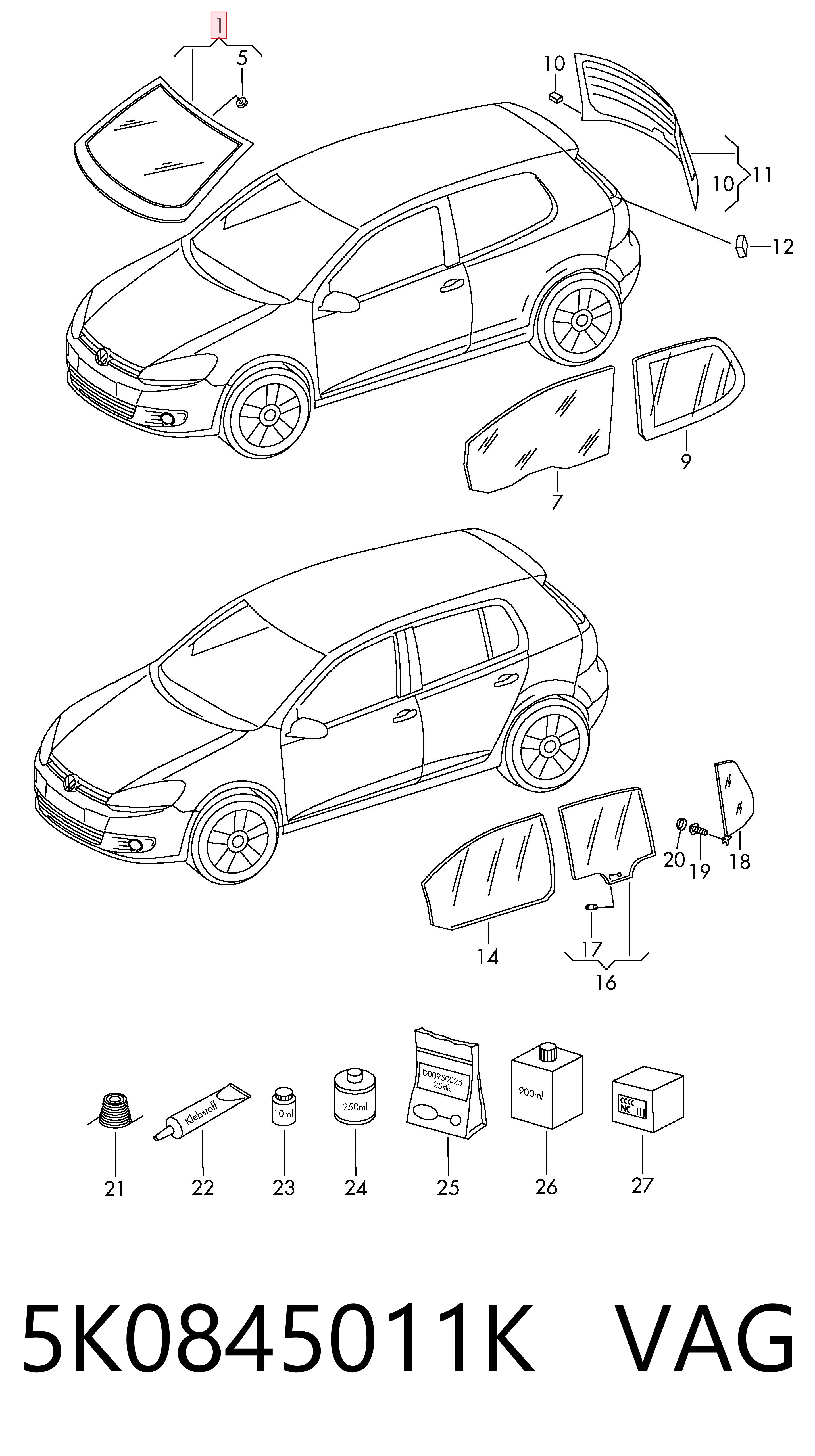 Автостекло на Volkswagen Golf VI 5K1
