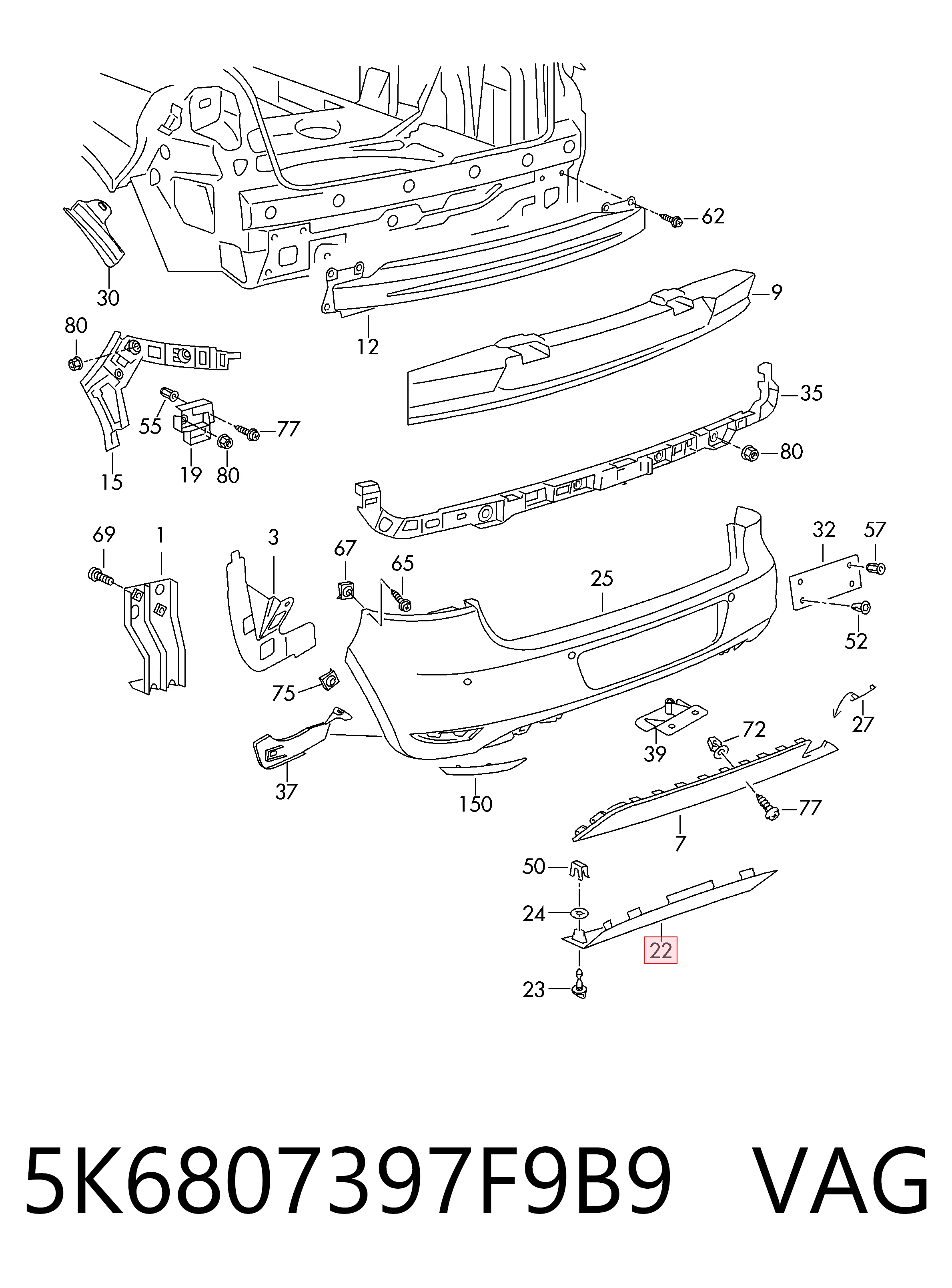  VAG 5K6807397F9B9 цена, от 39.25 USD