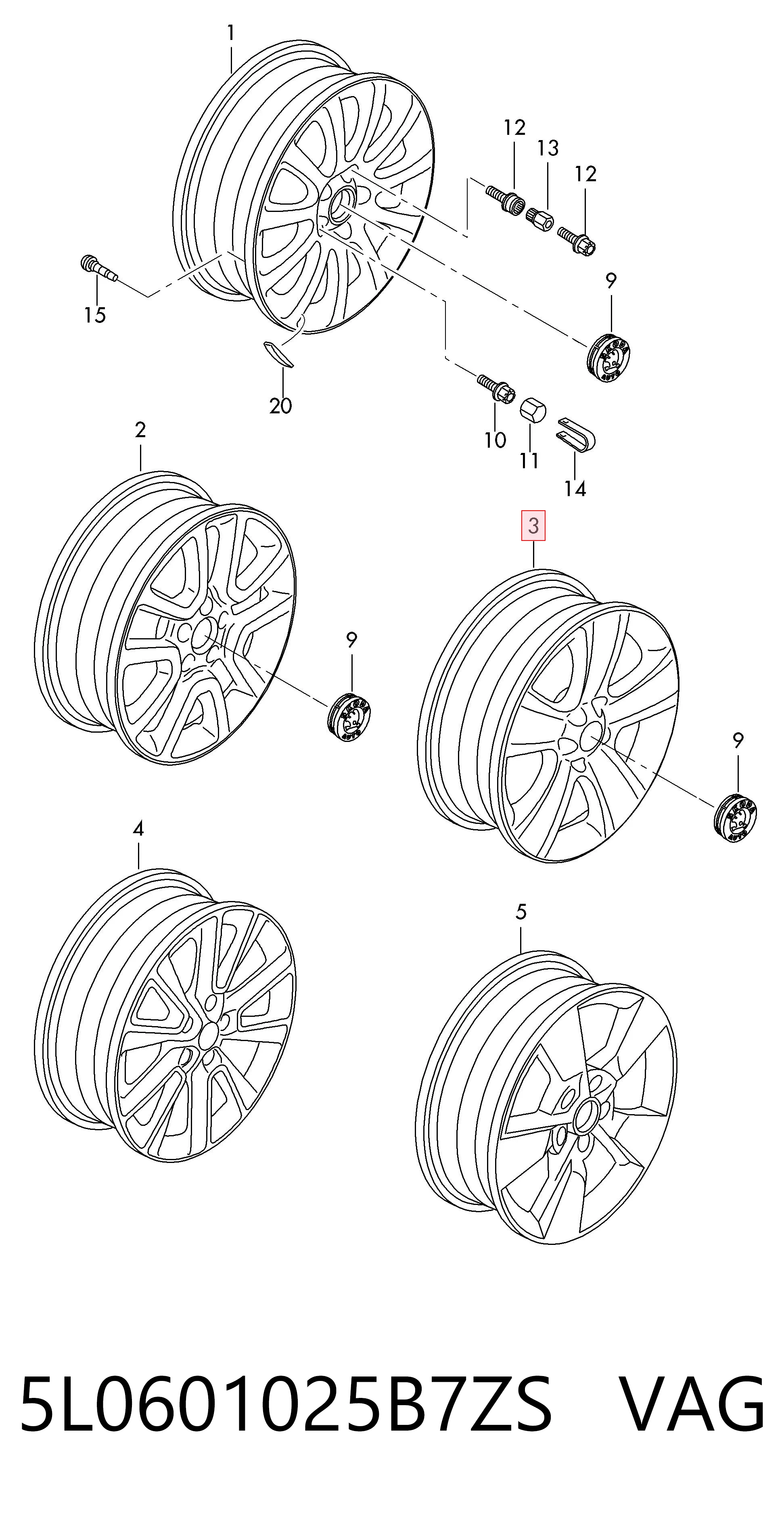5L0601025B7ZS VAG Оригинальные диски