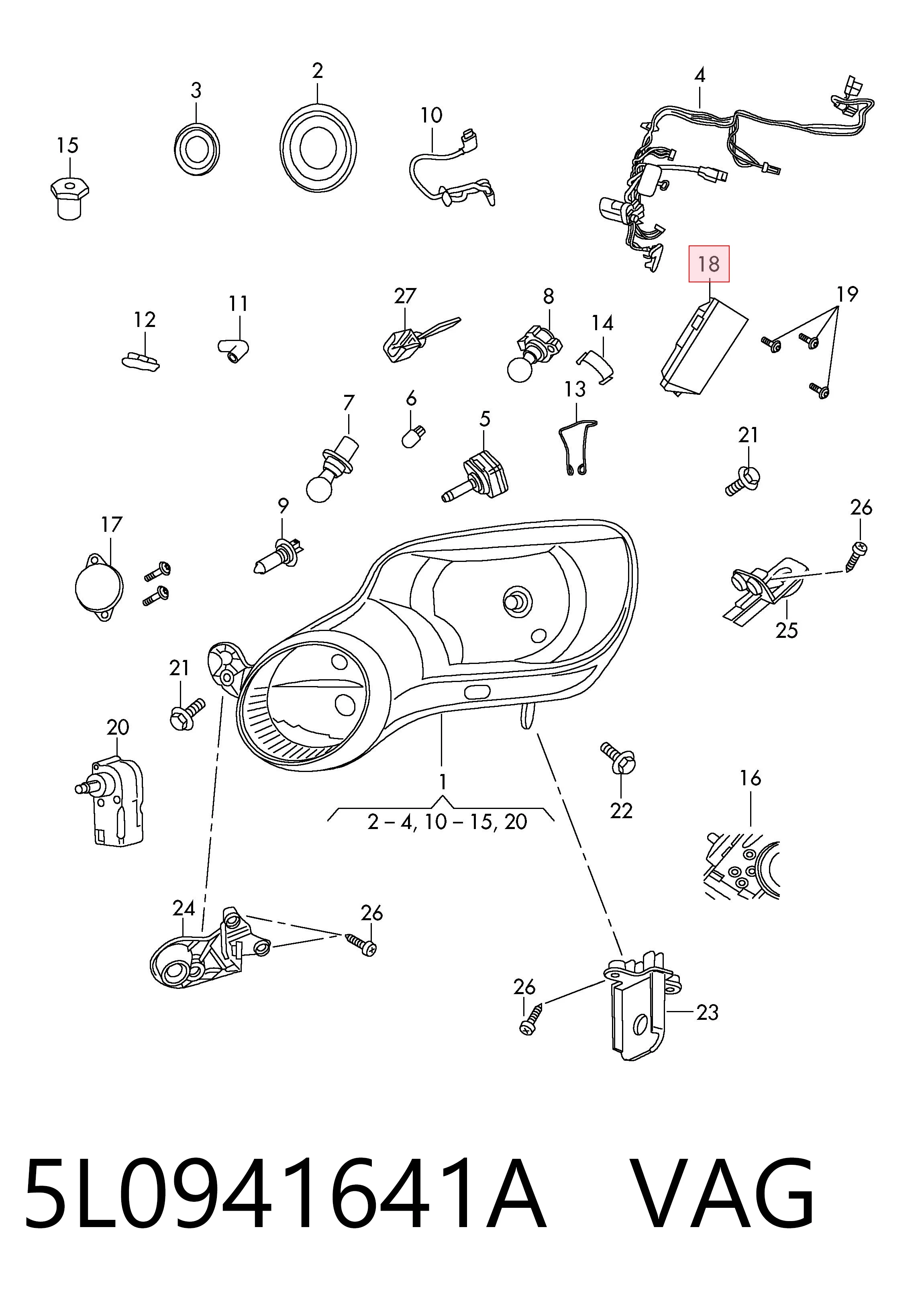 5L0941641A VAG Модуль управления (ЭБУ) адаптивного освещения