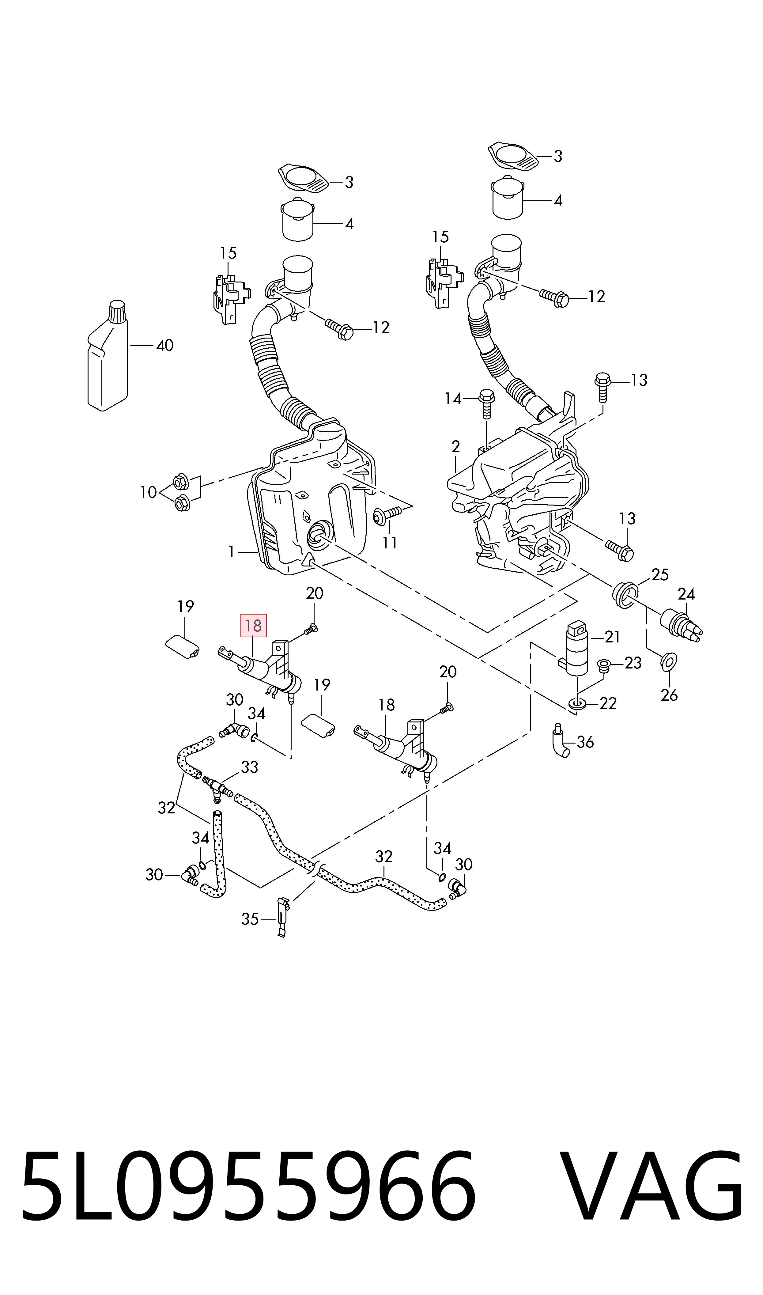 5L0955966 VAG Сопло омывателя фары передней, правой