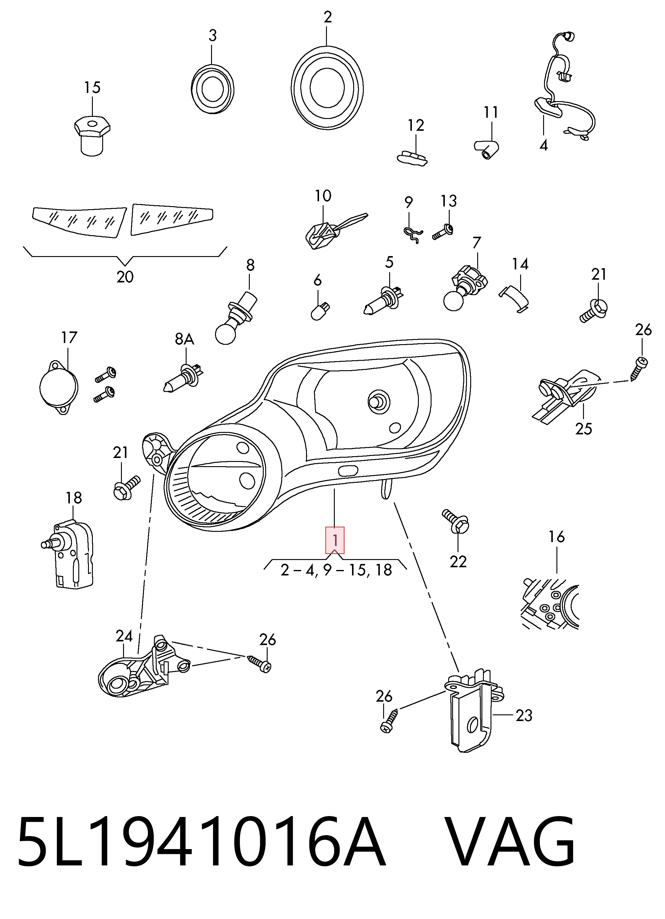 Правая фара LPN051 Magneti Marelli