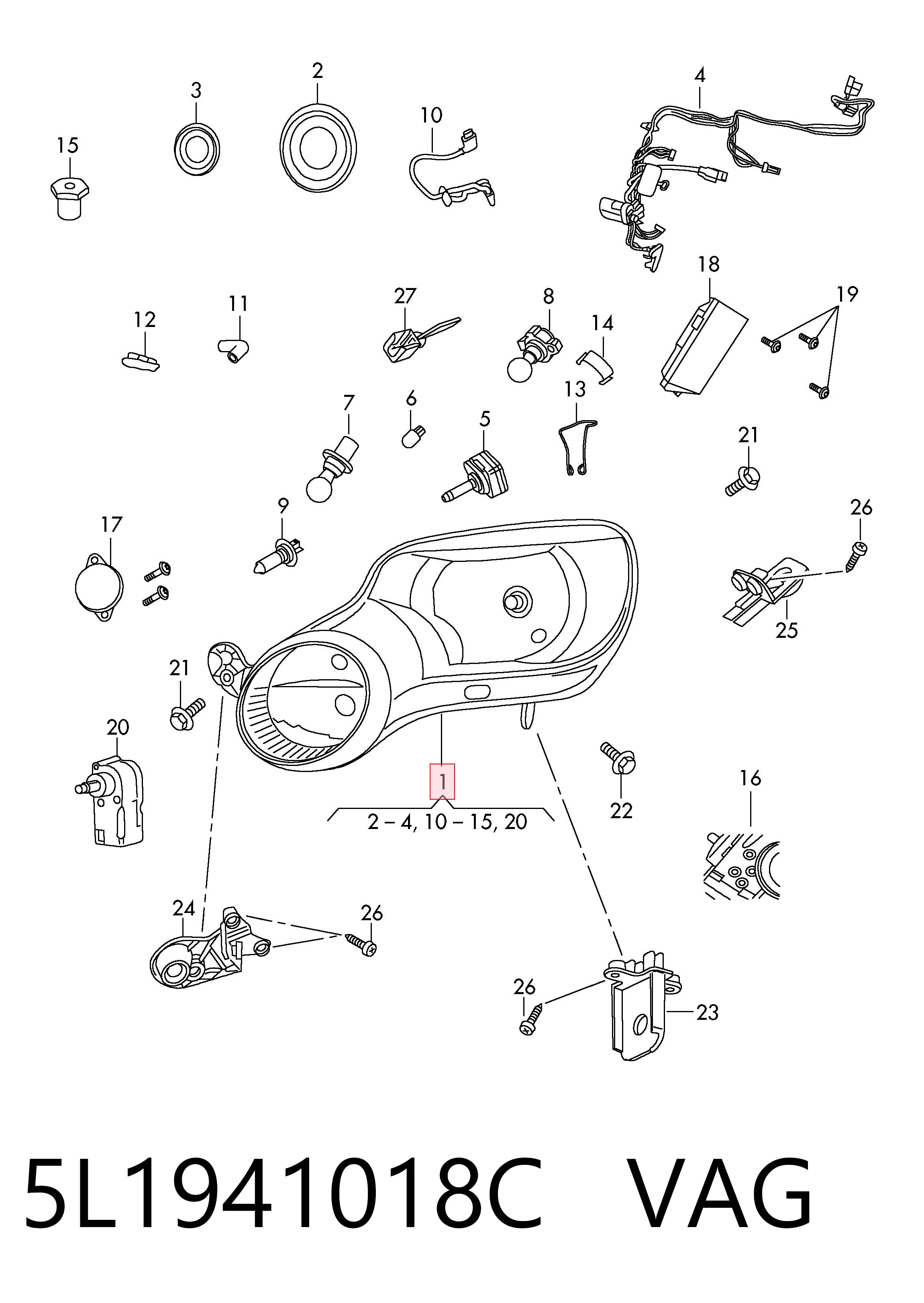 Правая фара LPP181 Magneti Marelli