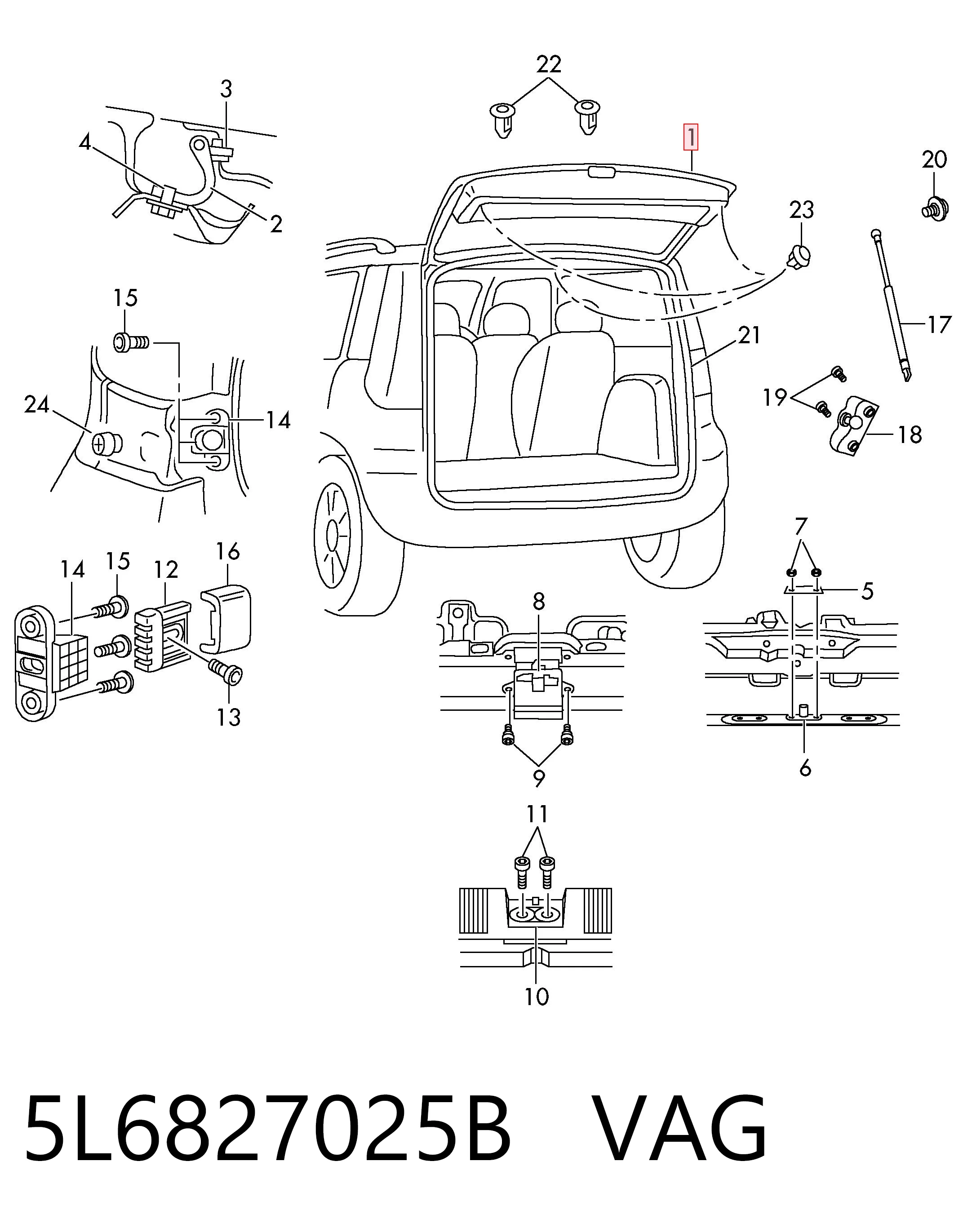 Задняя дверь на Skoda Yeti  5L