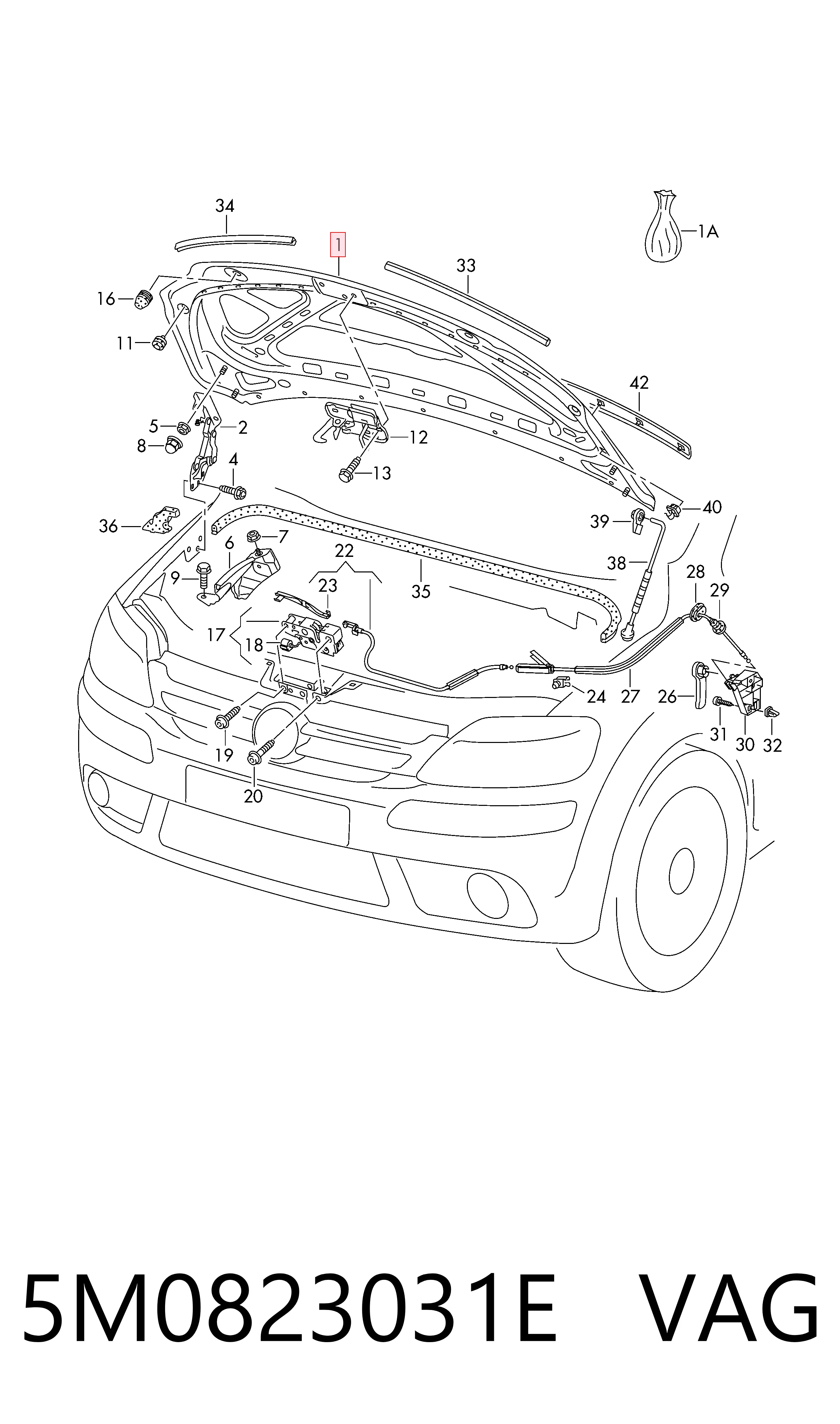 Капот на Volkswagen Golf PLUS V 5M1, 521
