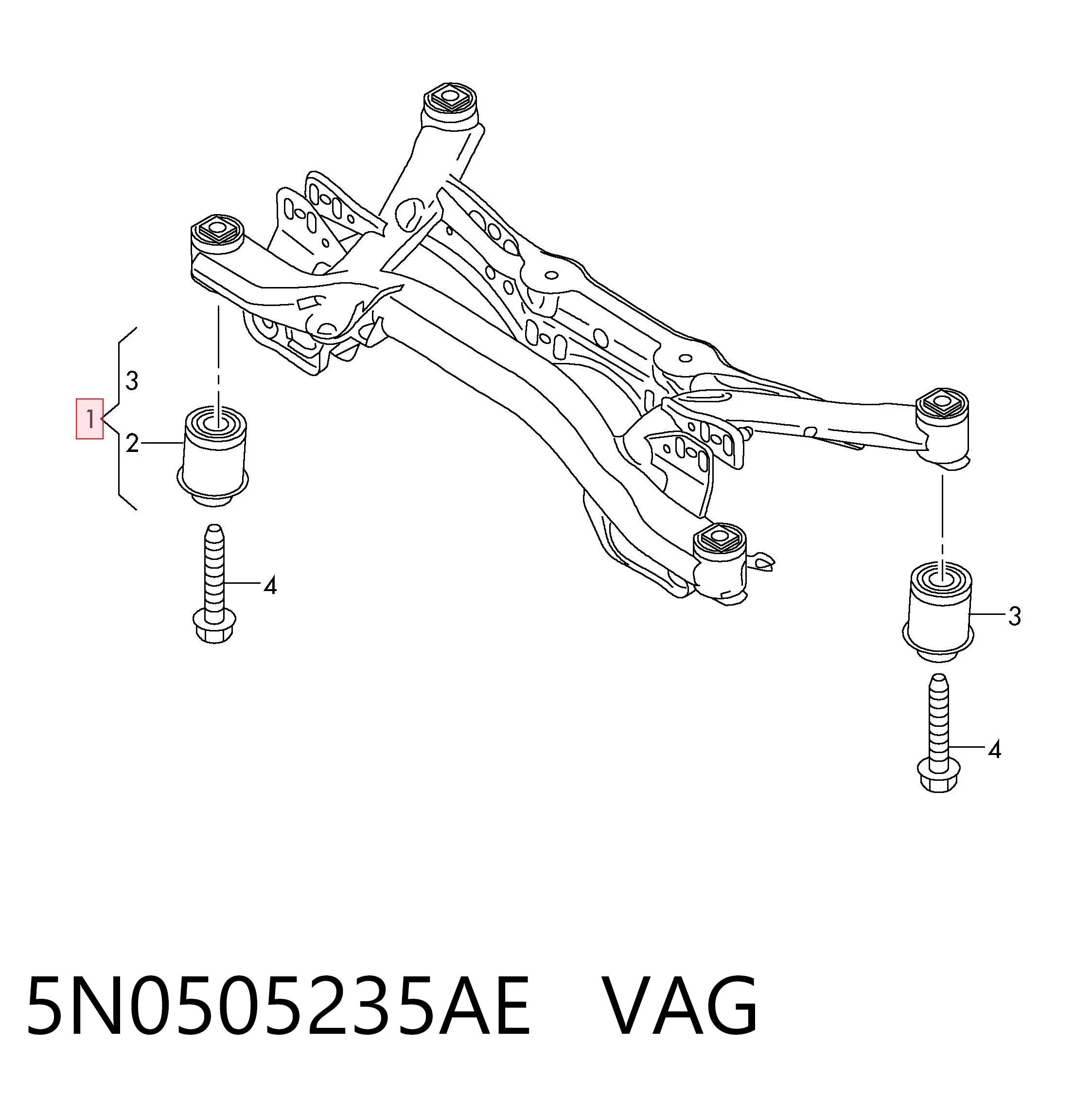 Подрамник задней подвески на Volkswagen Golf VI 5K1