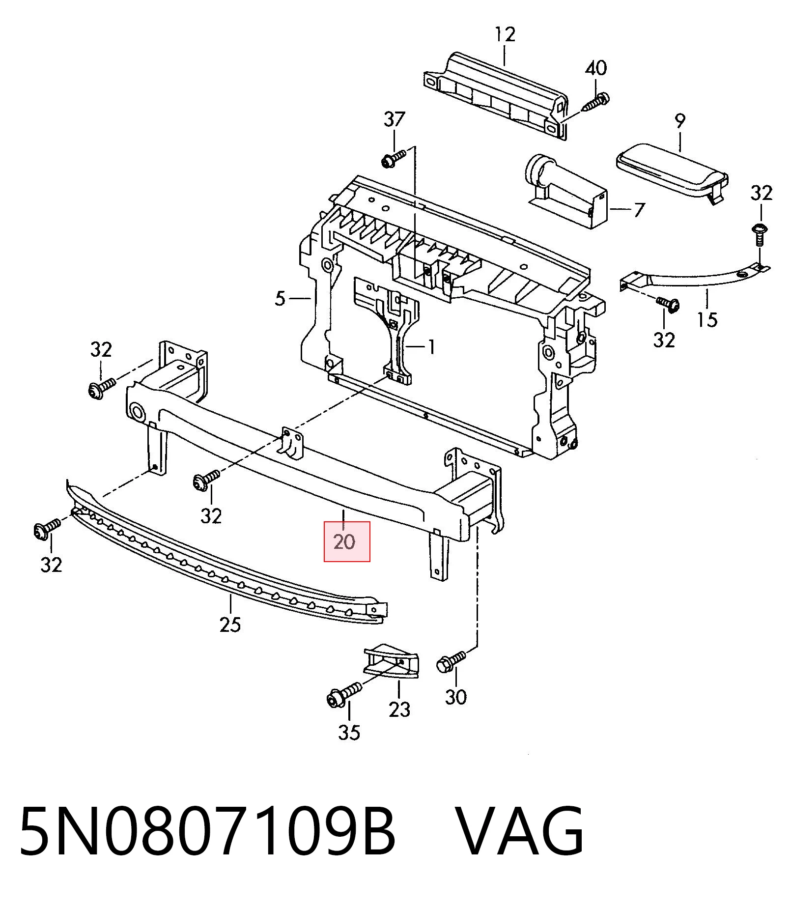 KH9548940 Starline Балка бампера переднего