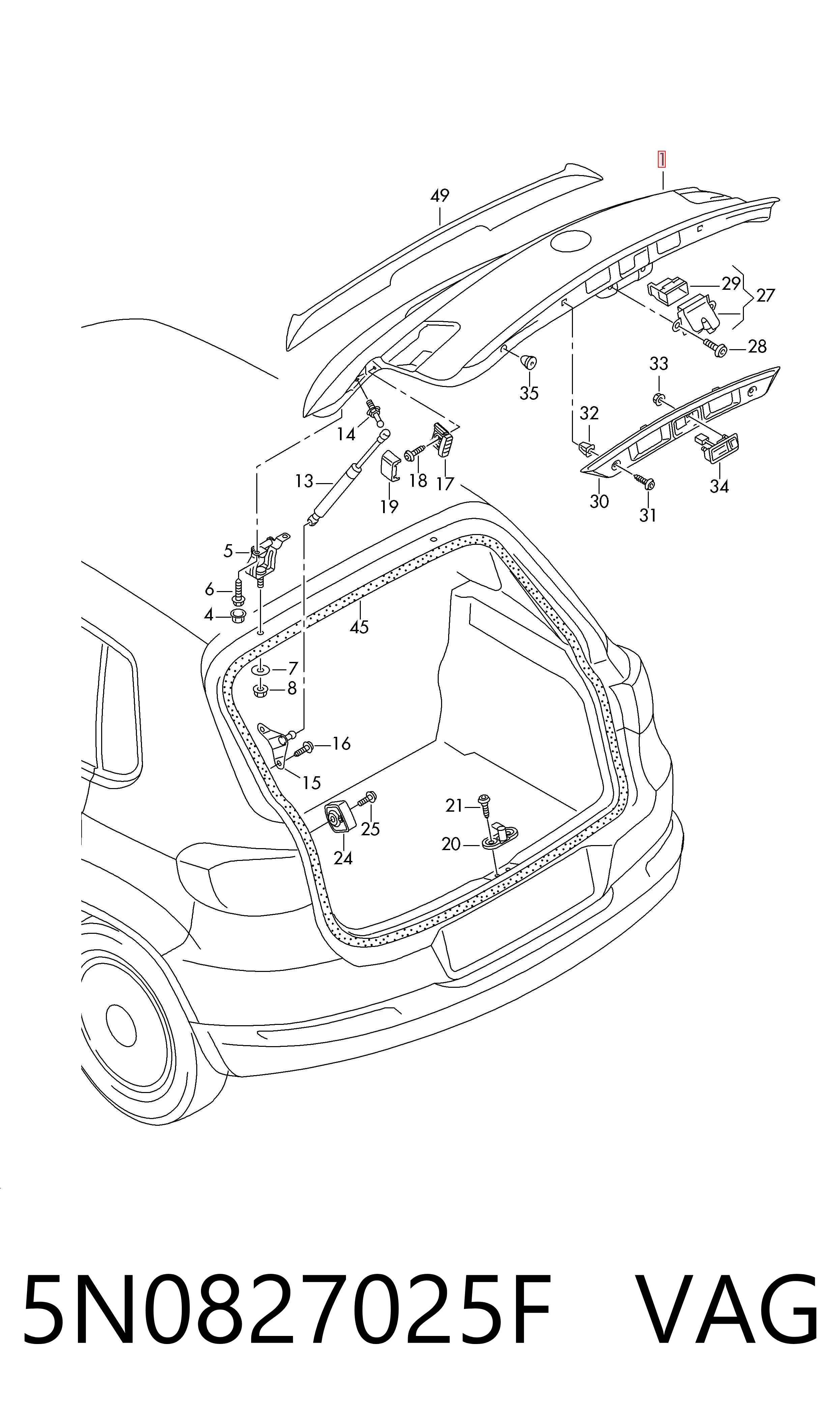 Задняя дверь на Volkswagen Tiguan I 5N1, 5N2