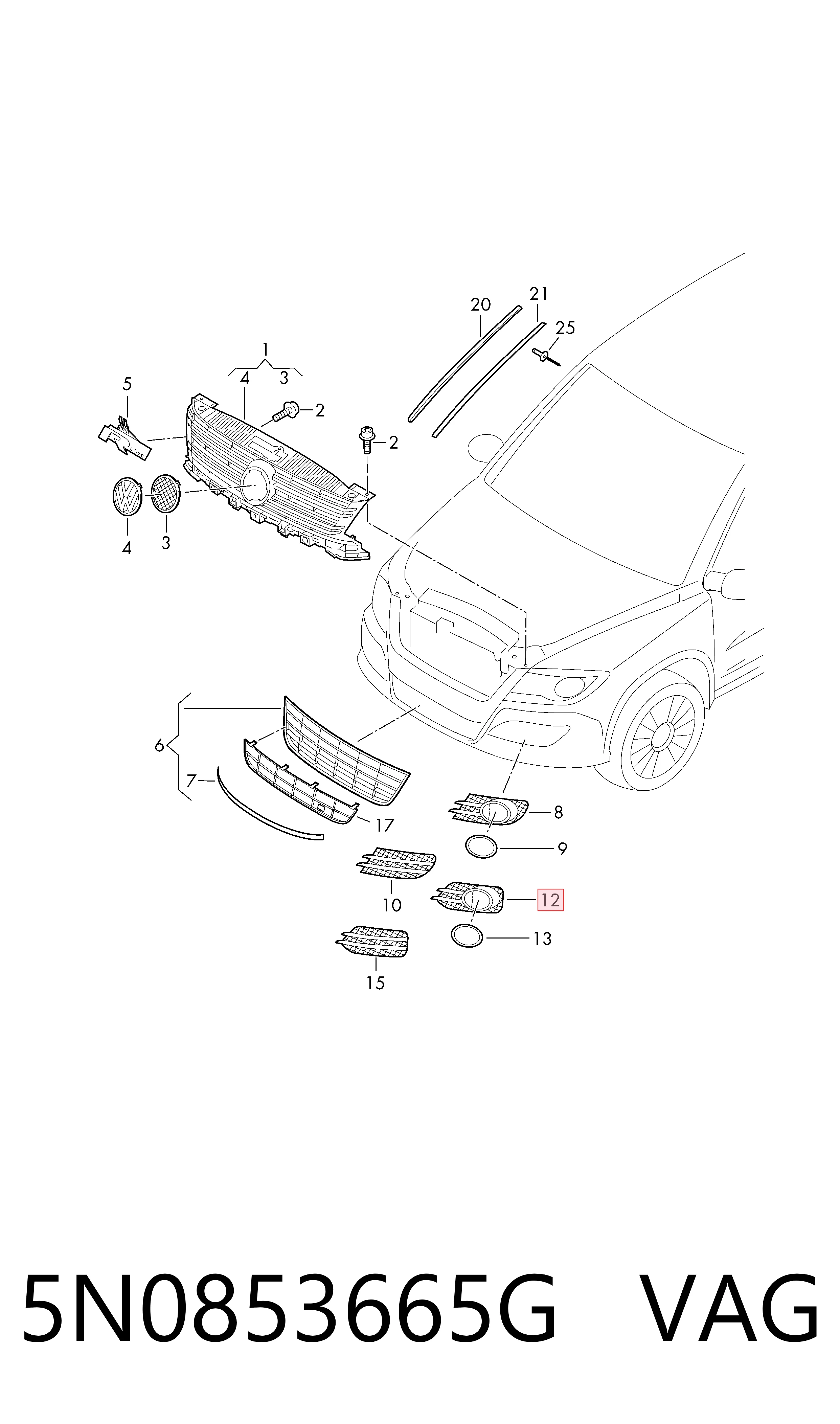 Заглушка ПТФ бампера переднего левая Rhino WTF009362 цена, от 44.44 USD