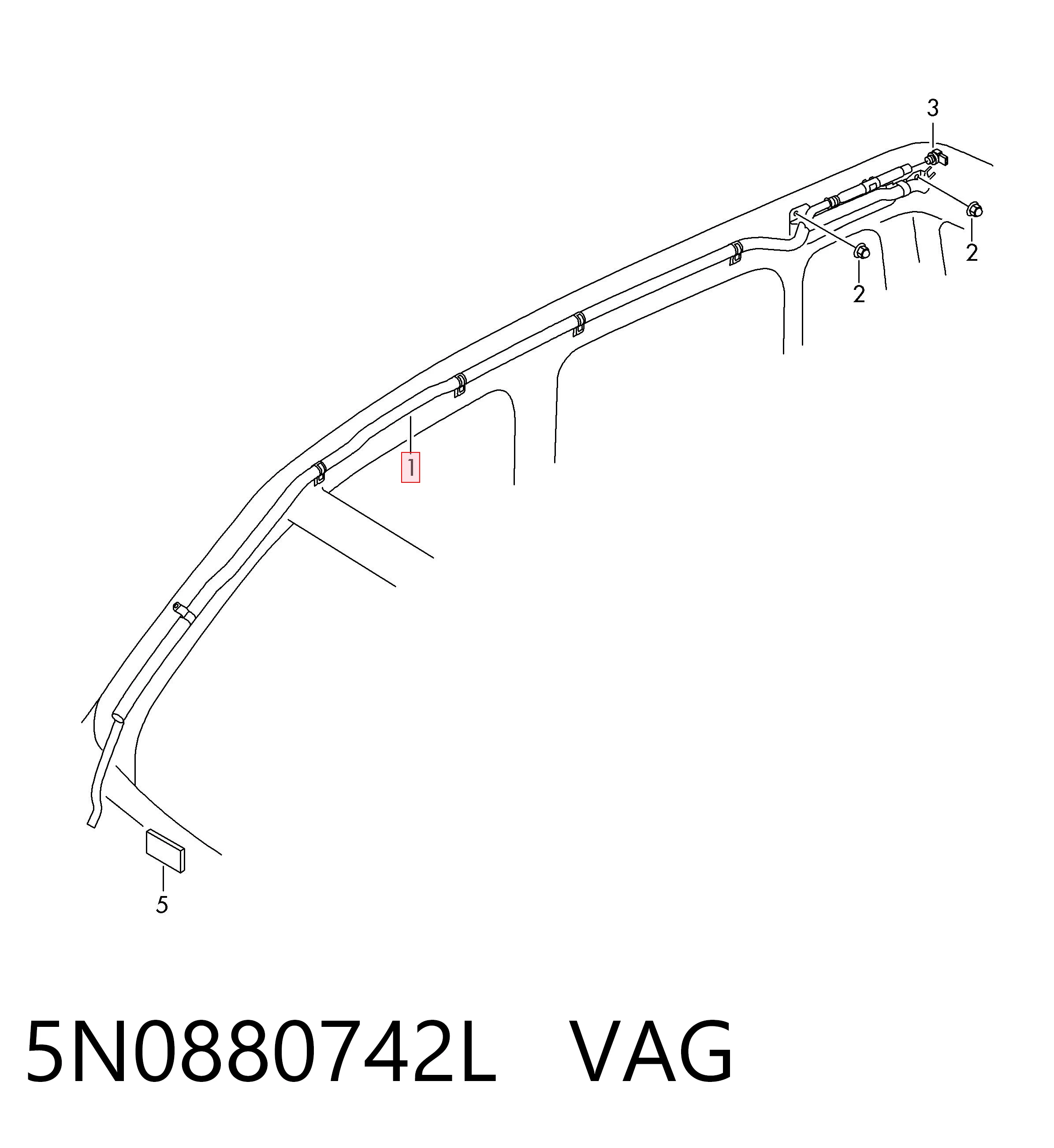 Шторка боковая правая VAG 5N0880742L цена, от 55.93 USD