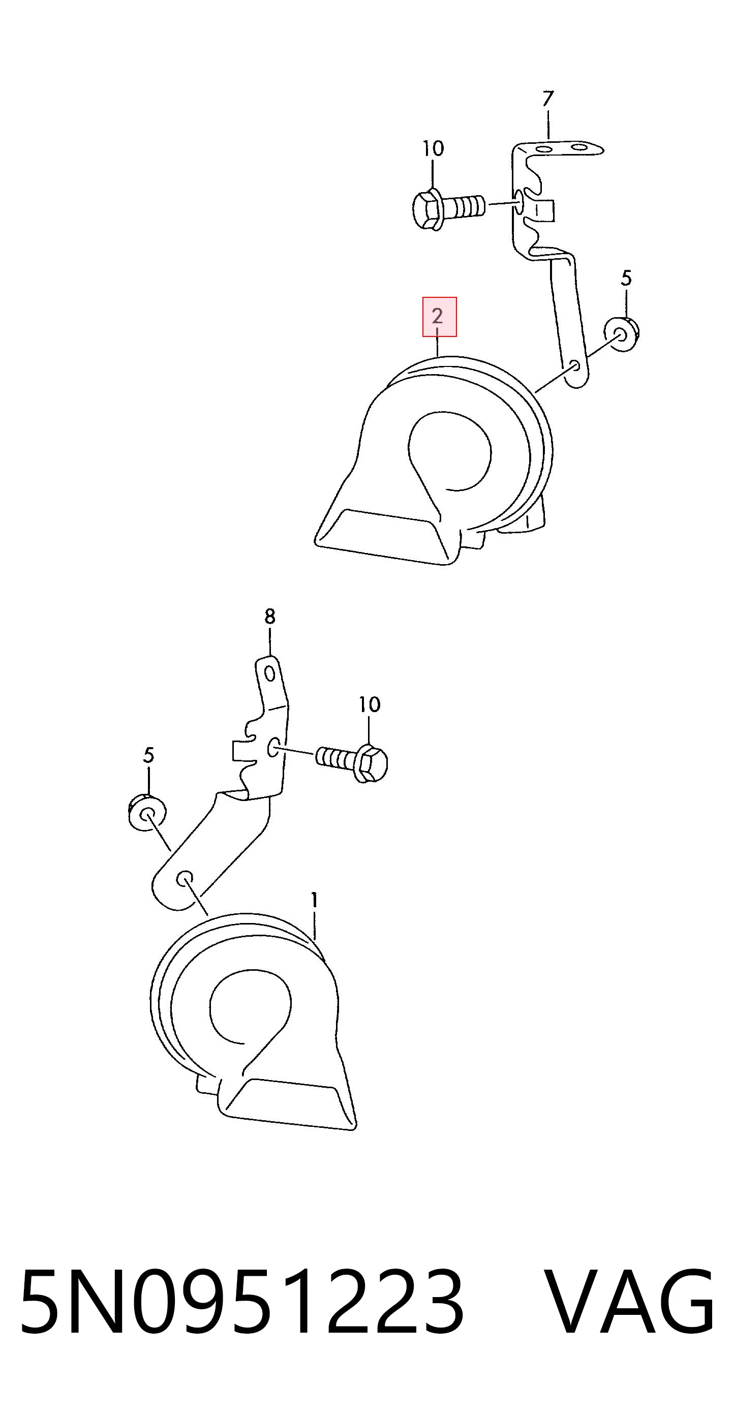 Клаксон на Volkswagen Tiguan I 5N1, 5N2