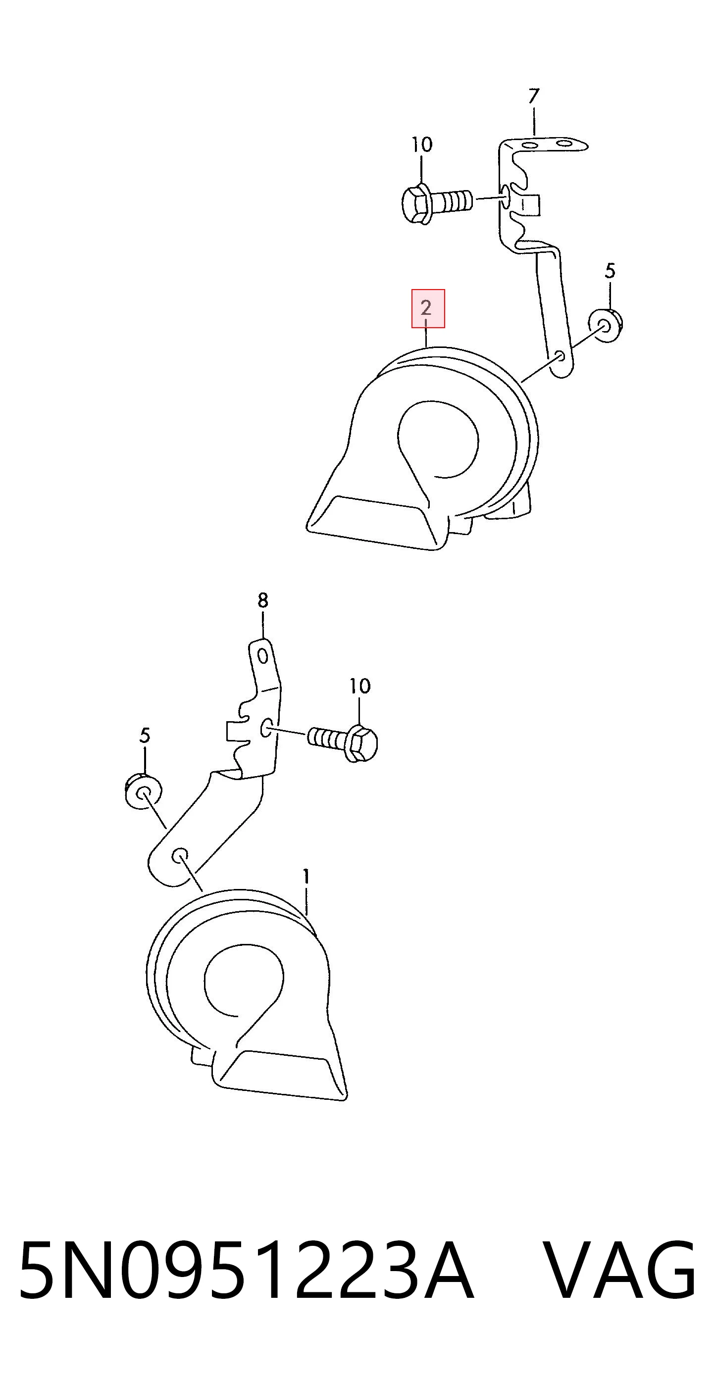 5N0951223A VAG Клаксон