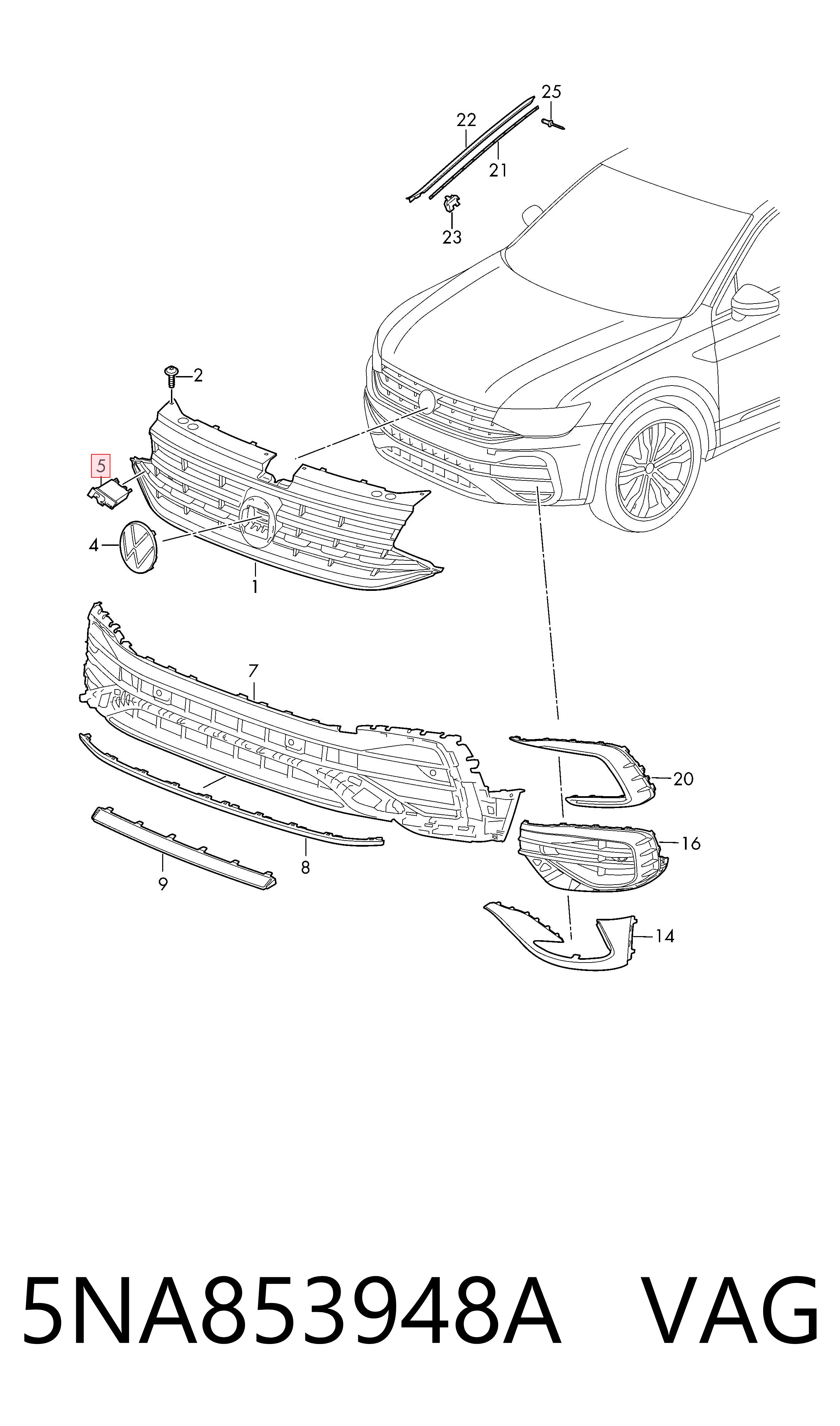  VAG 5NA853948A цена, от 62.08 USD