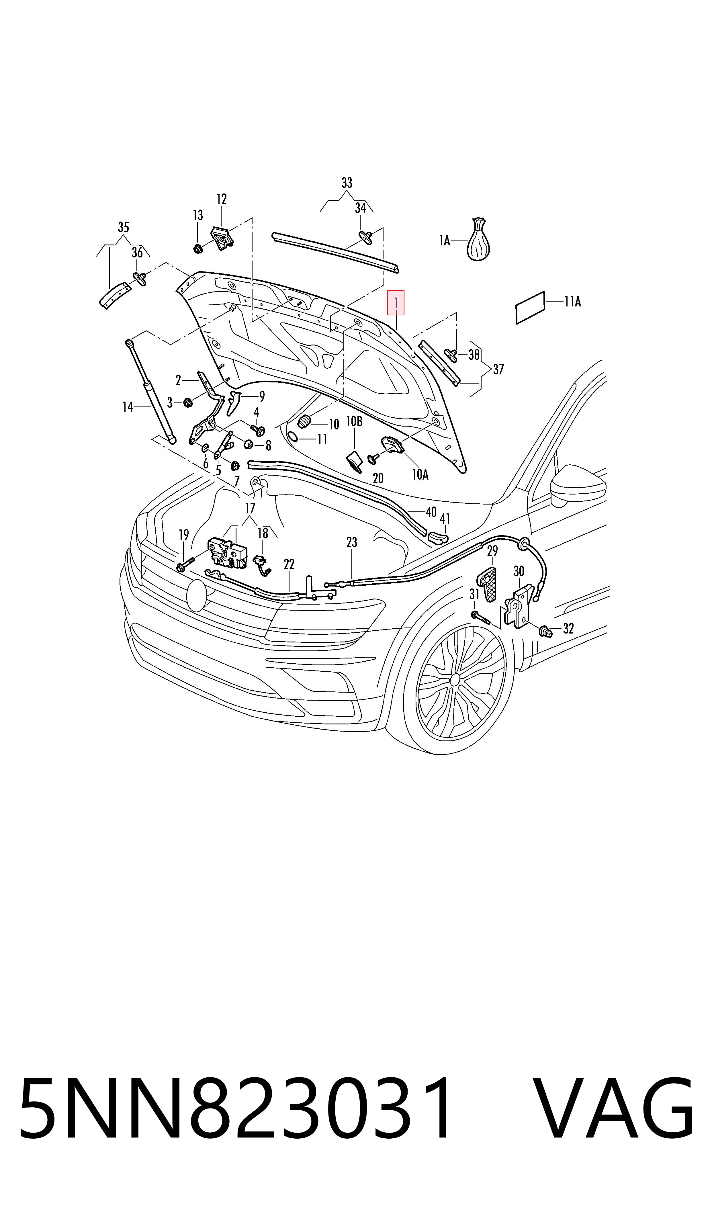 Капот на Volkswagen Tiguan Allspace  BW2, BJ2