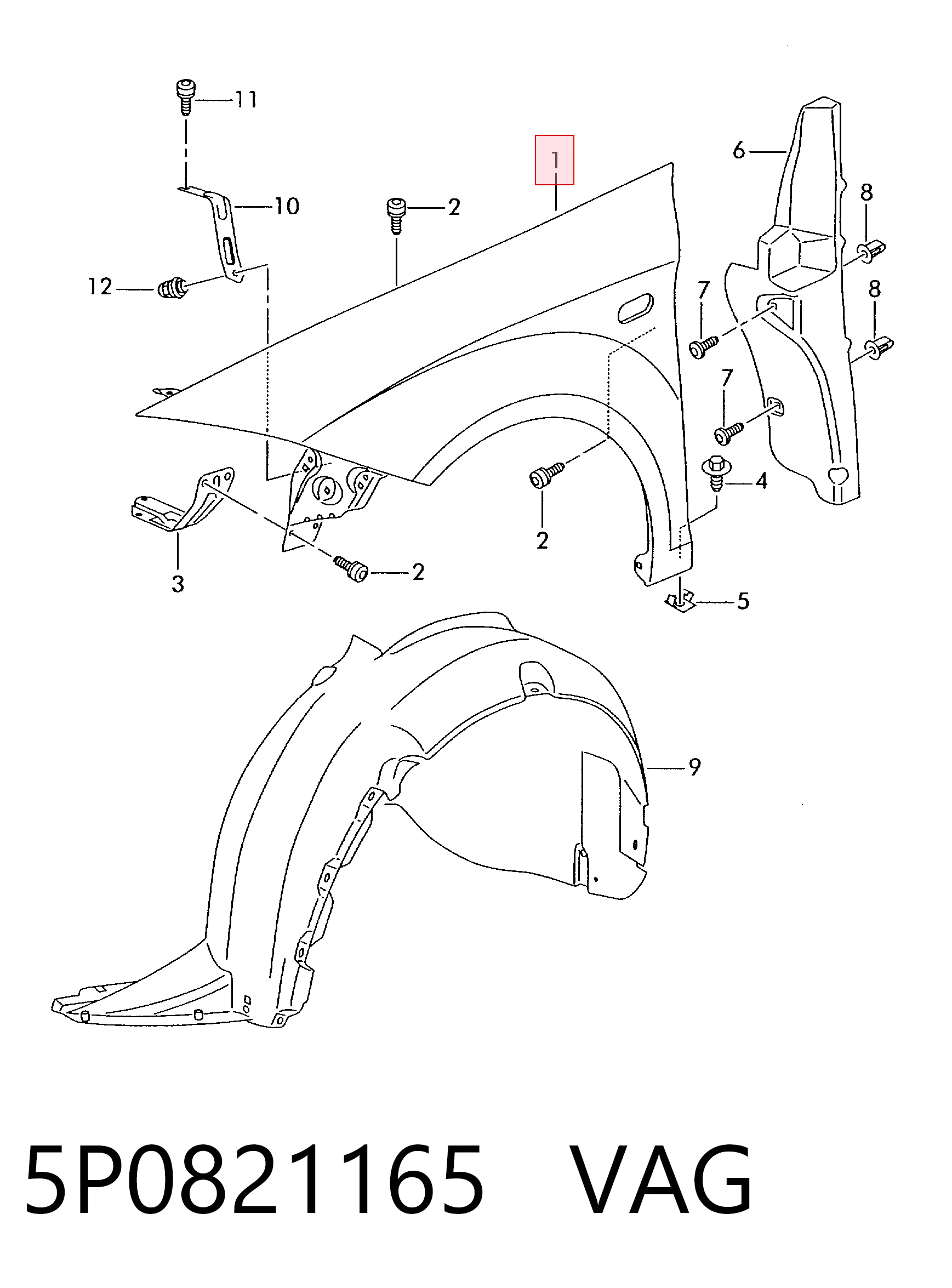 Крыло переднее левое Seat Altea XL минивэн (5P5, 5P8) (2006 - 2015) цена, от 74.79 USD