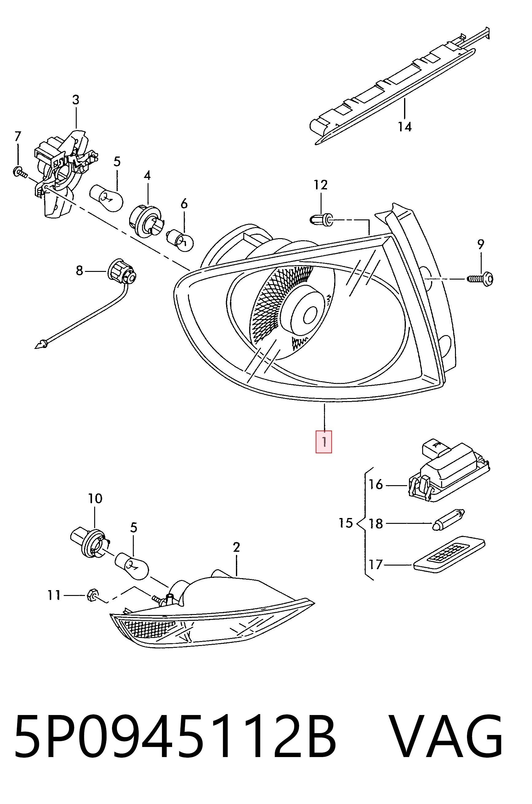 5P0945112B VAG Фонари задние