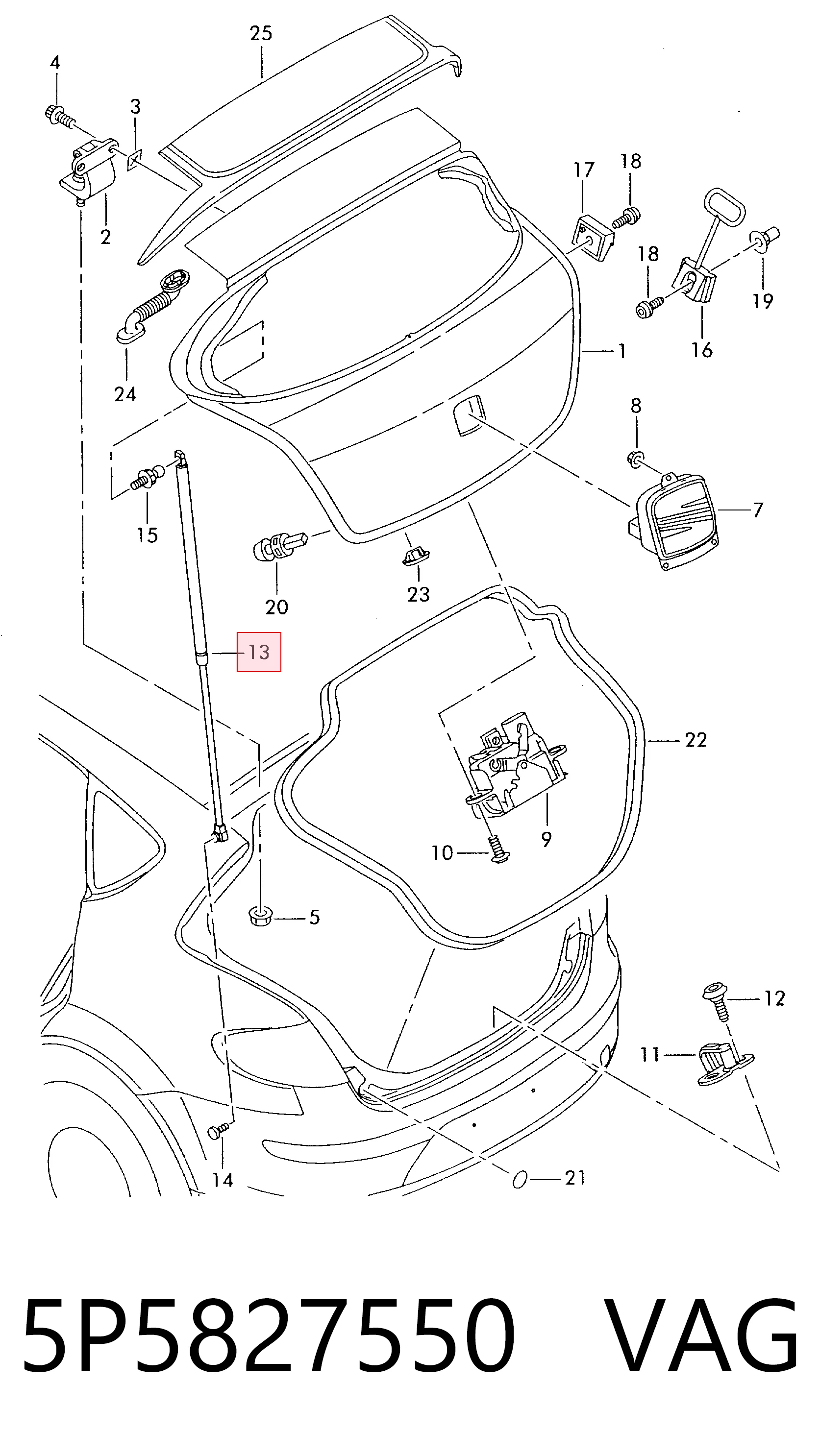  Амортизатор багажника Seat Toledo 3