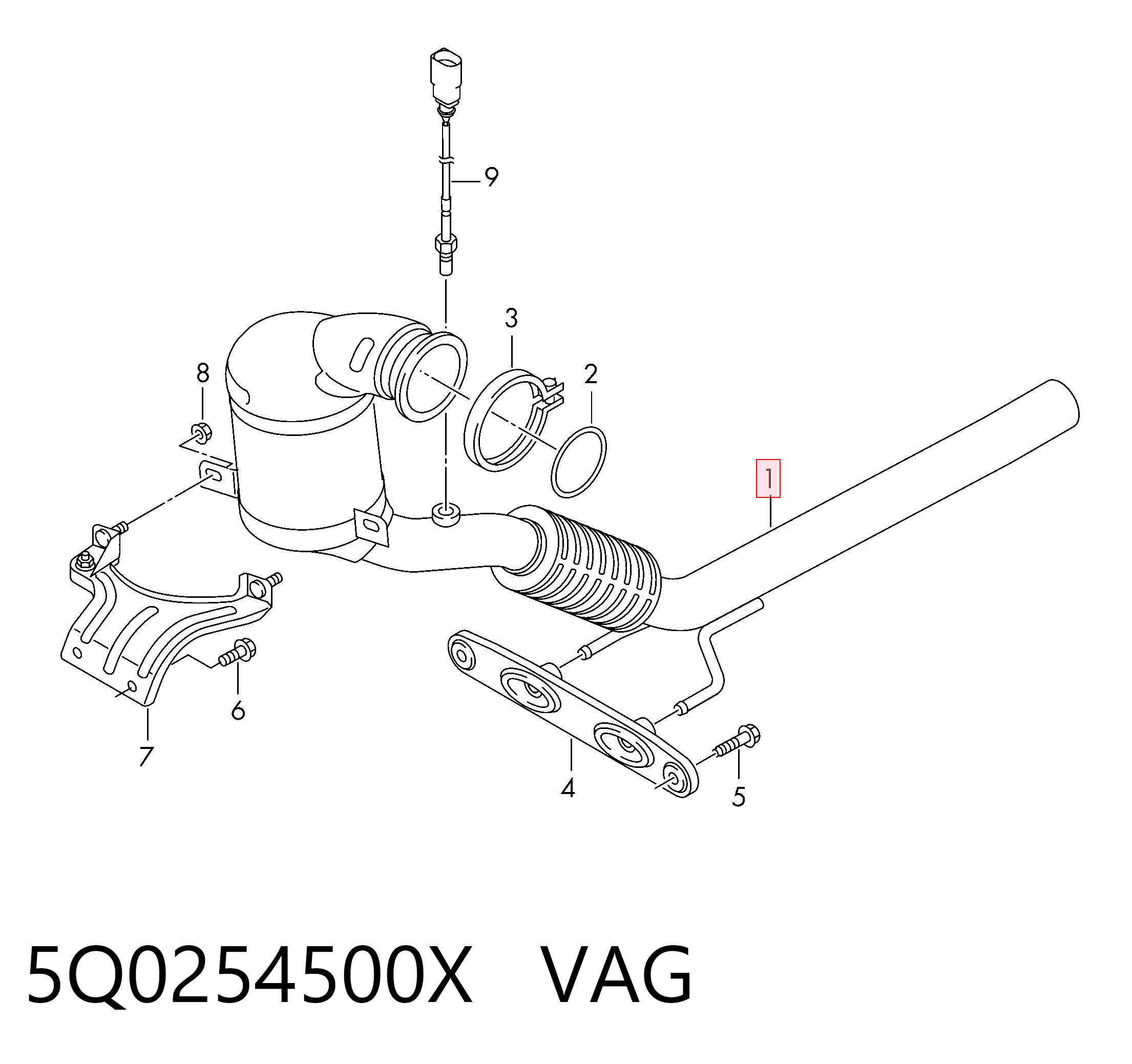 5Q0254500X VAG Конвертор-катализатор