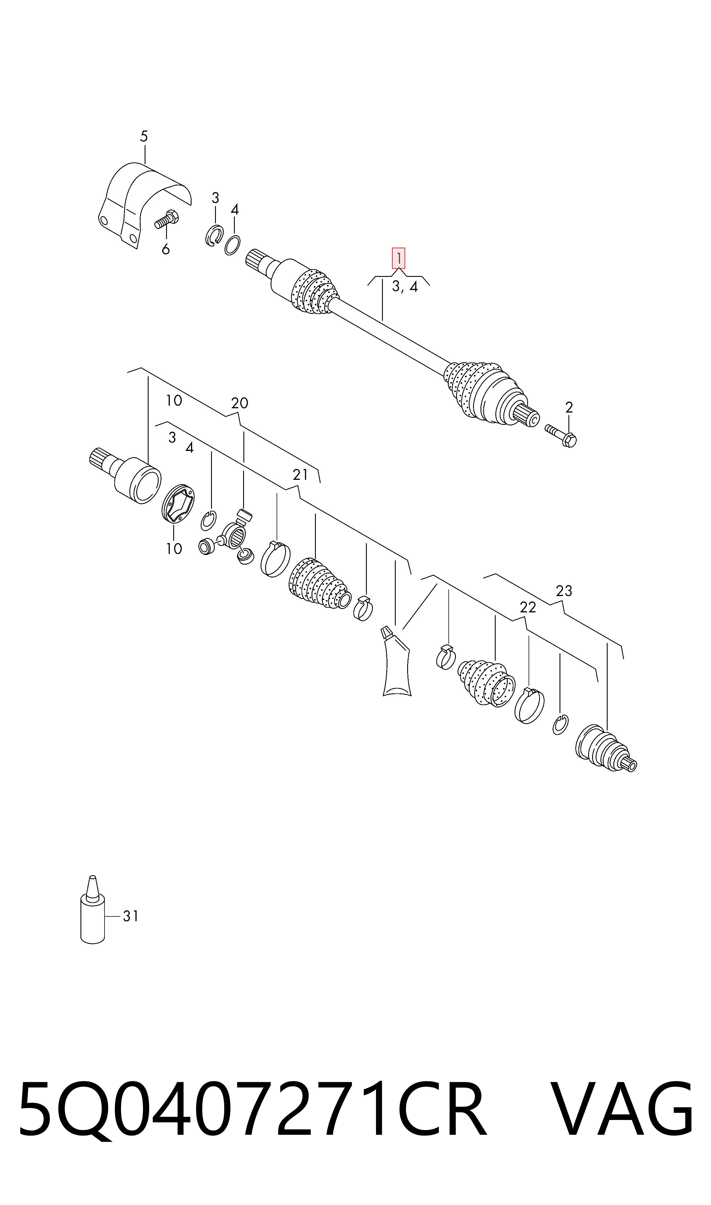 Левая полуось 306629 GKN-Spidan