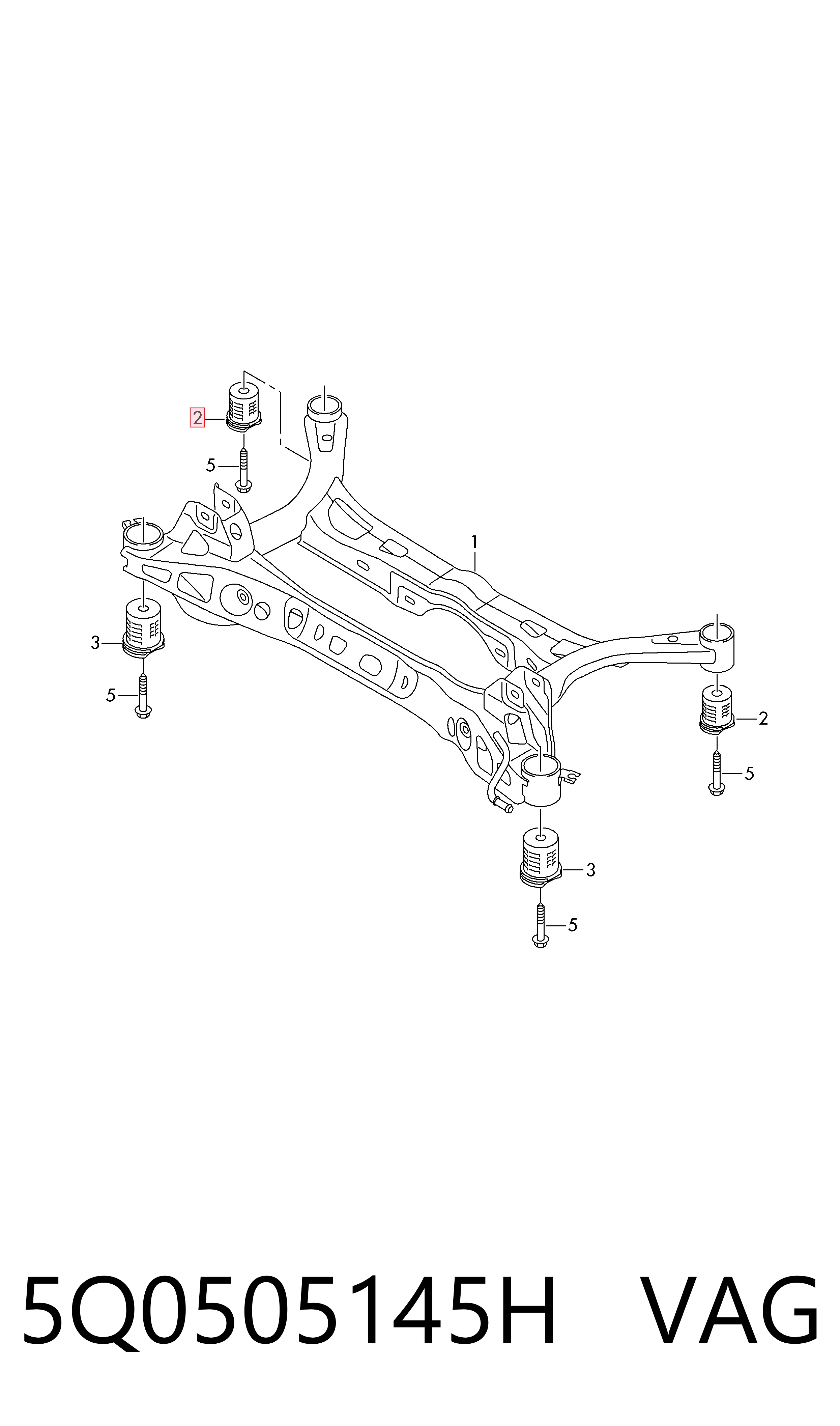 Сайлентблок заднего подрамника Audi A3 седан (8VS, 8VM) (2013 - 2020) цена, от 23.82 USD