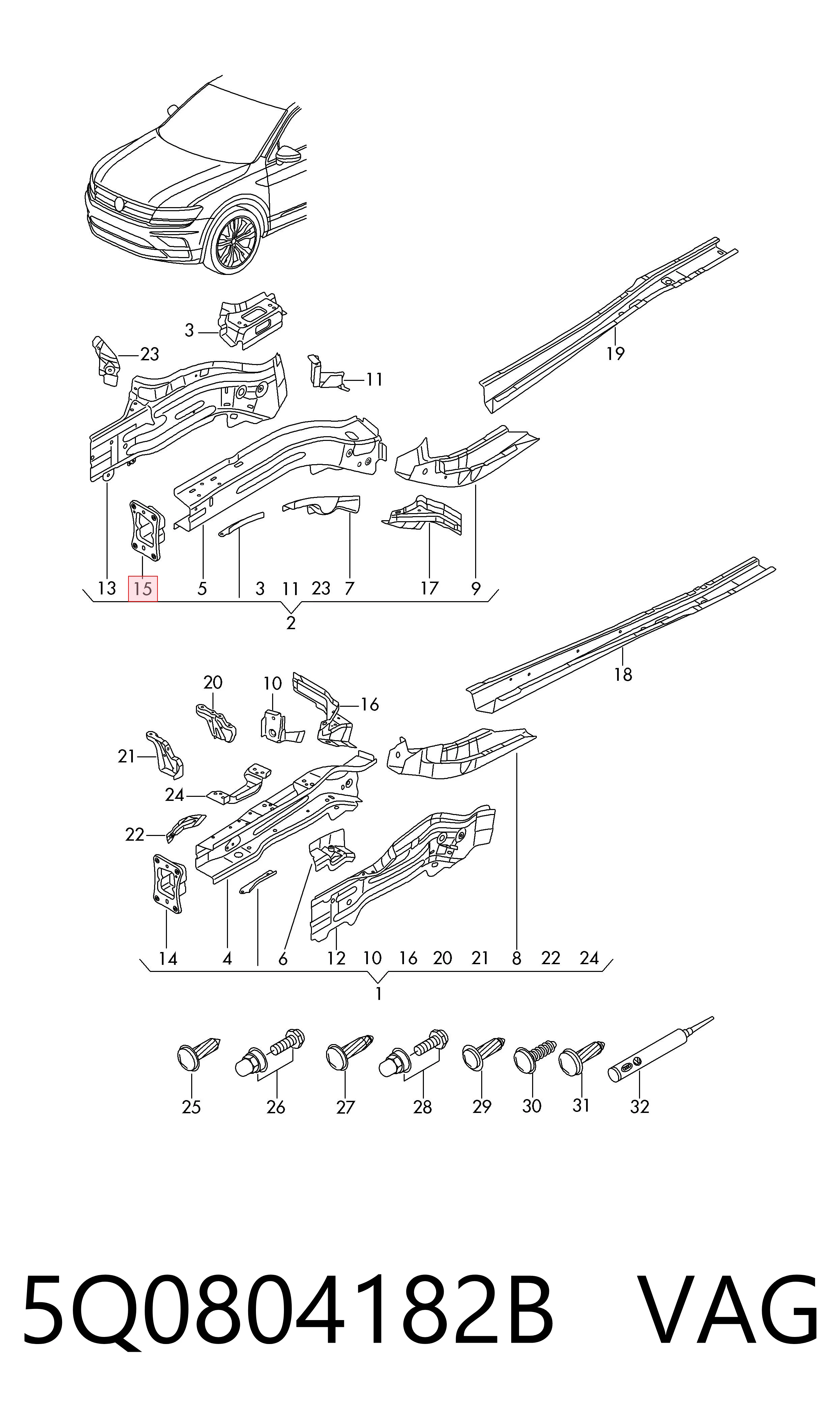 Купить Заглушка днища Шкода Октавия III A7 5E3, NL3, NR3