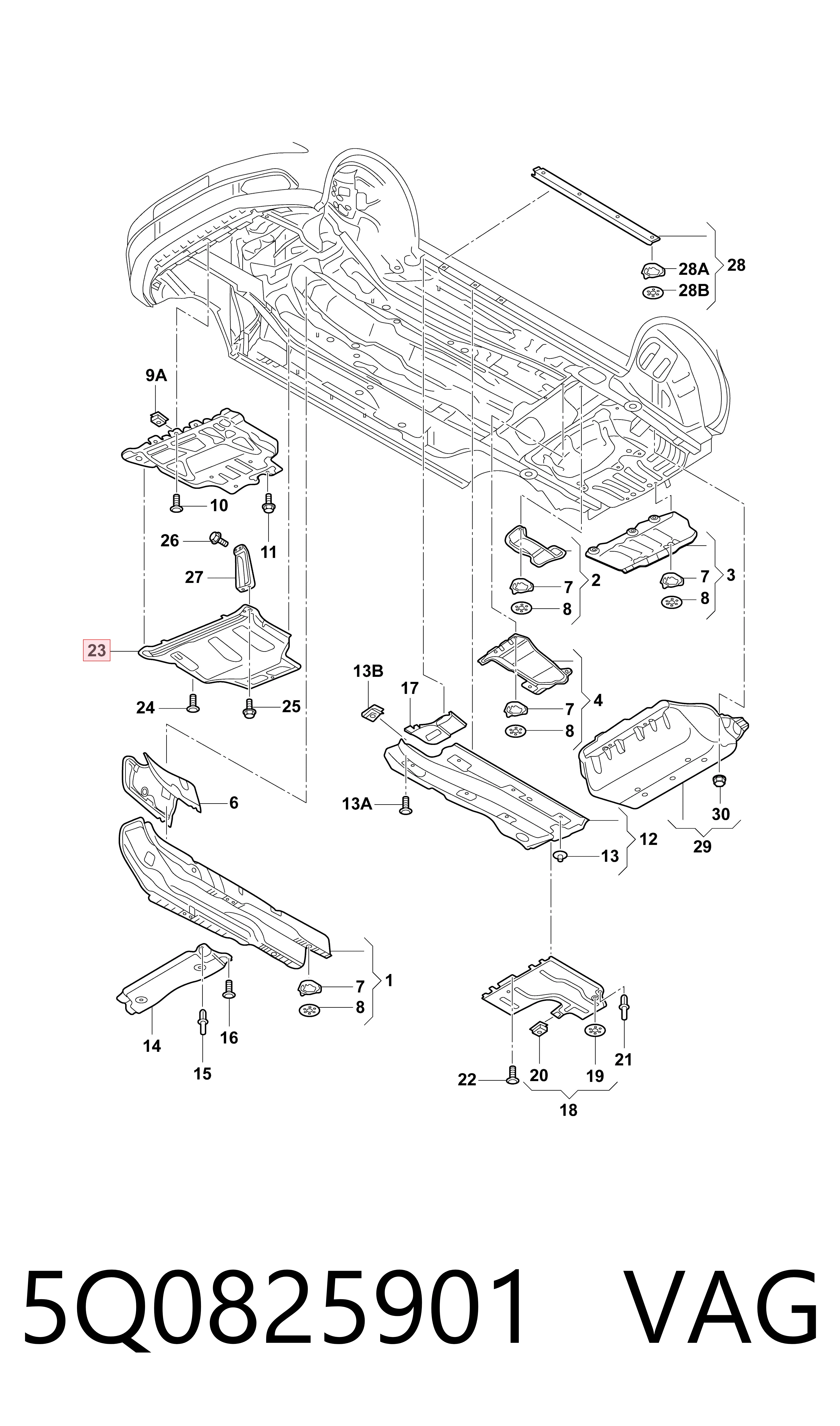 Защита картера двигателя на Skoda Octavia III A7 5E3, NL3, NR3