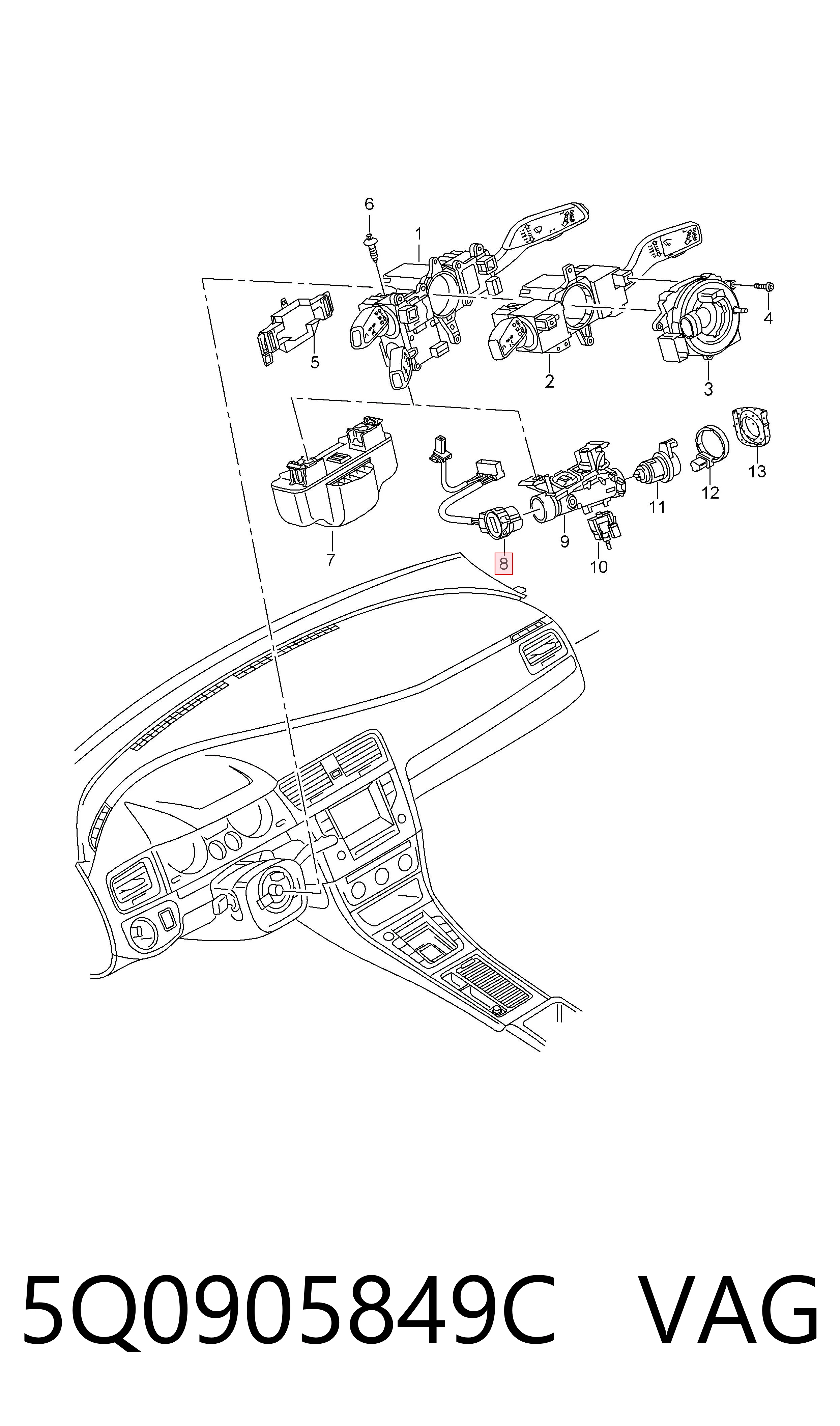 5Q0905849C VAG Контакты замка зажигания