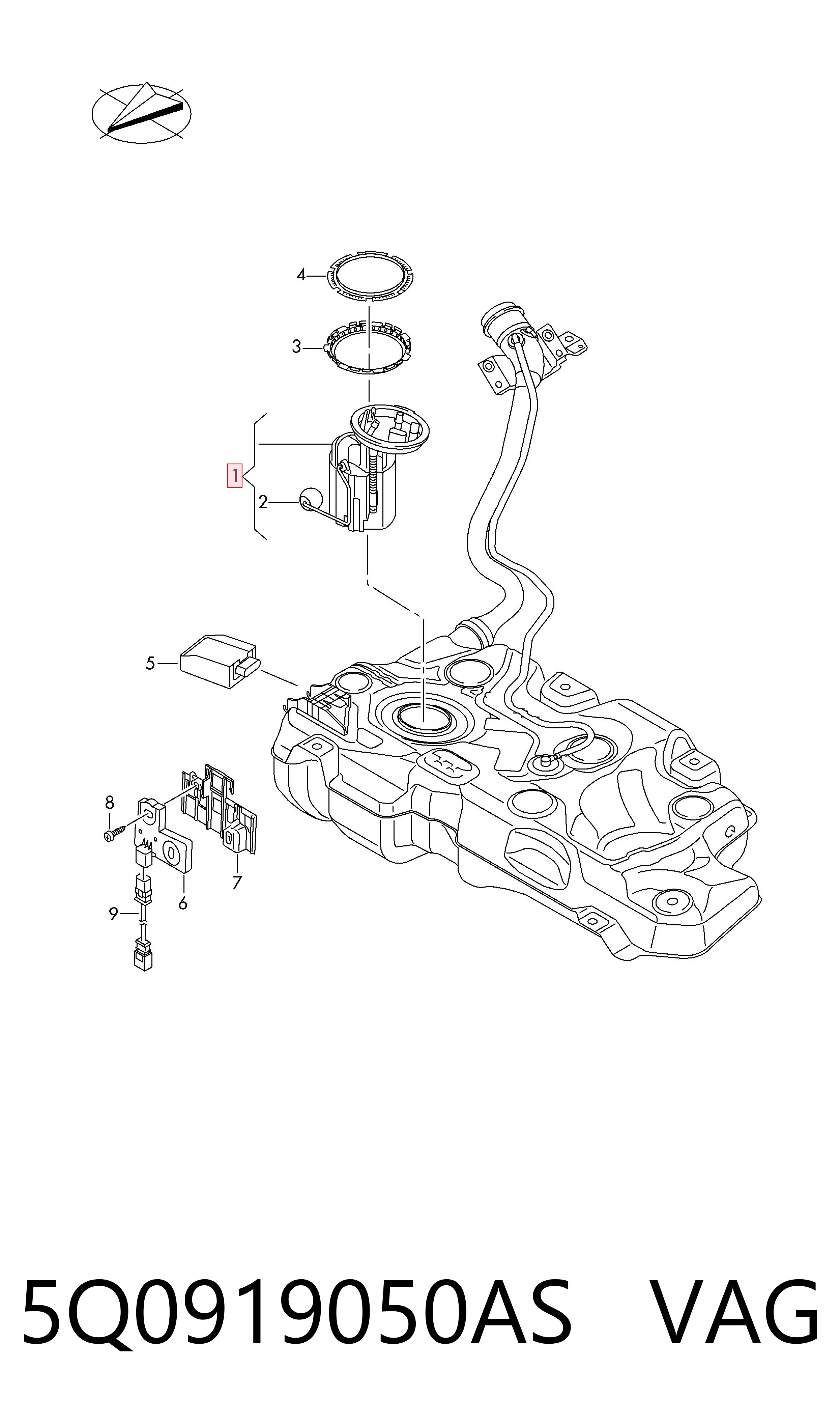 Модуль бензонасоса VAG 5Q0919050AS цена, от 360.44 USD