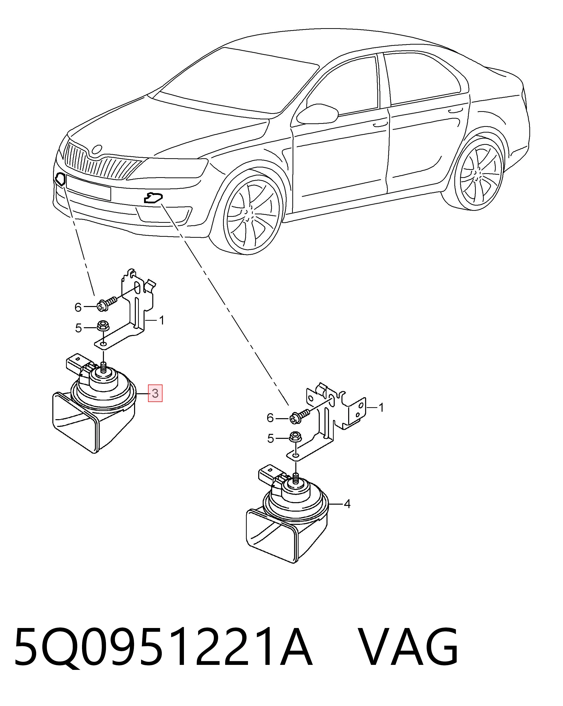 5Q0951221A VAG Клаксон