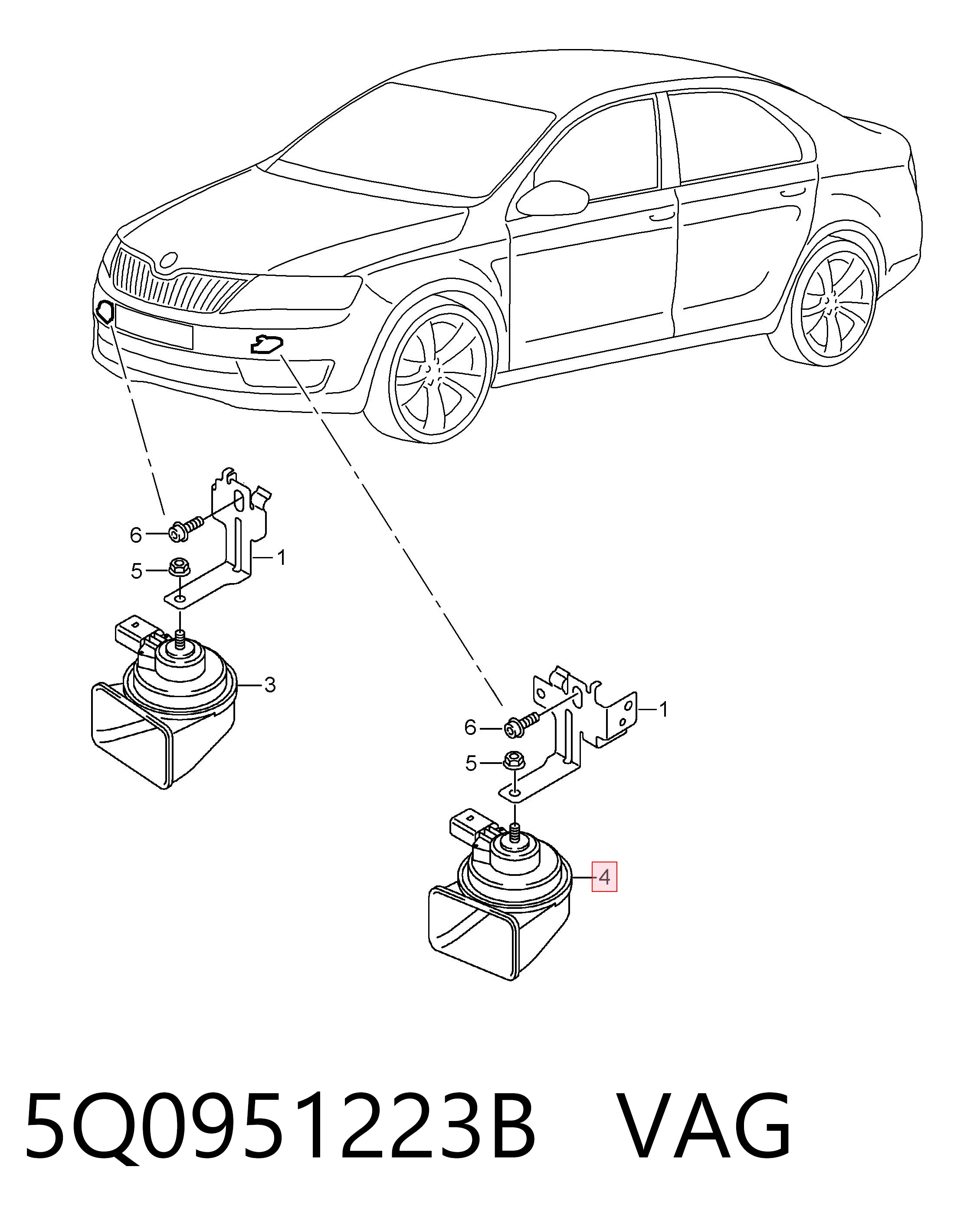 5Q0951223B VAG Клаксон