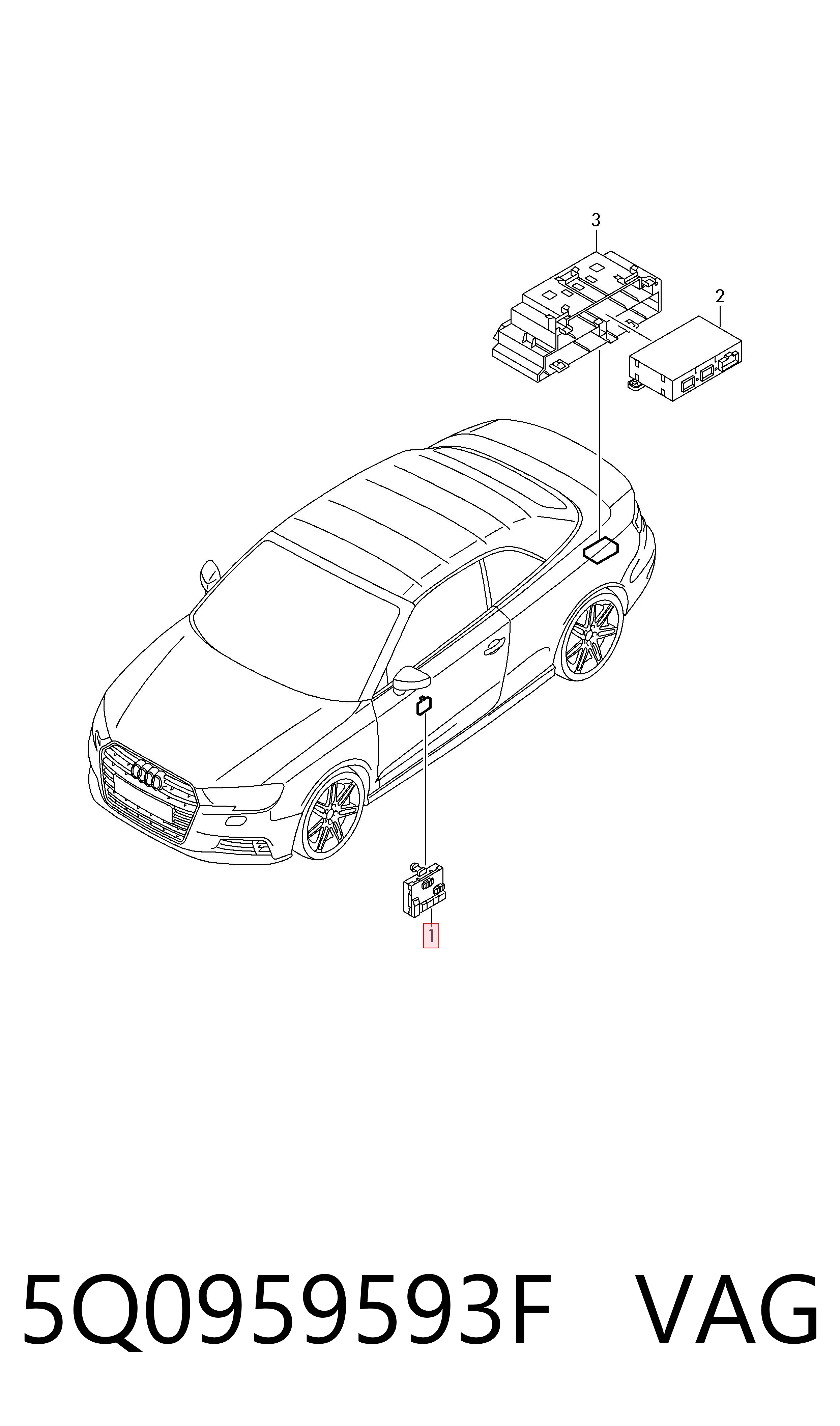 5Q0959593F VAG Блок комфорта передней двери