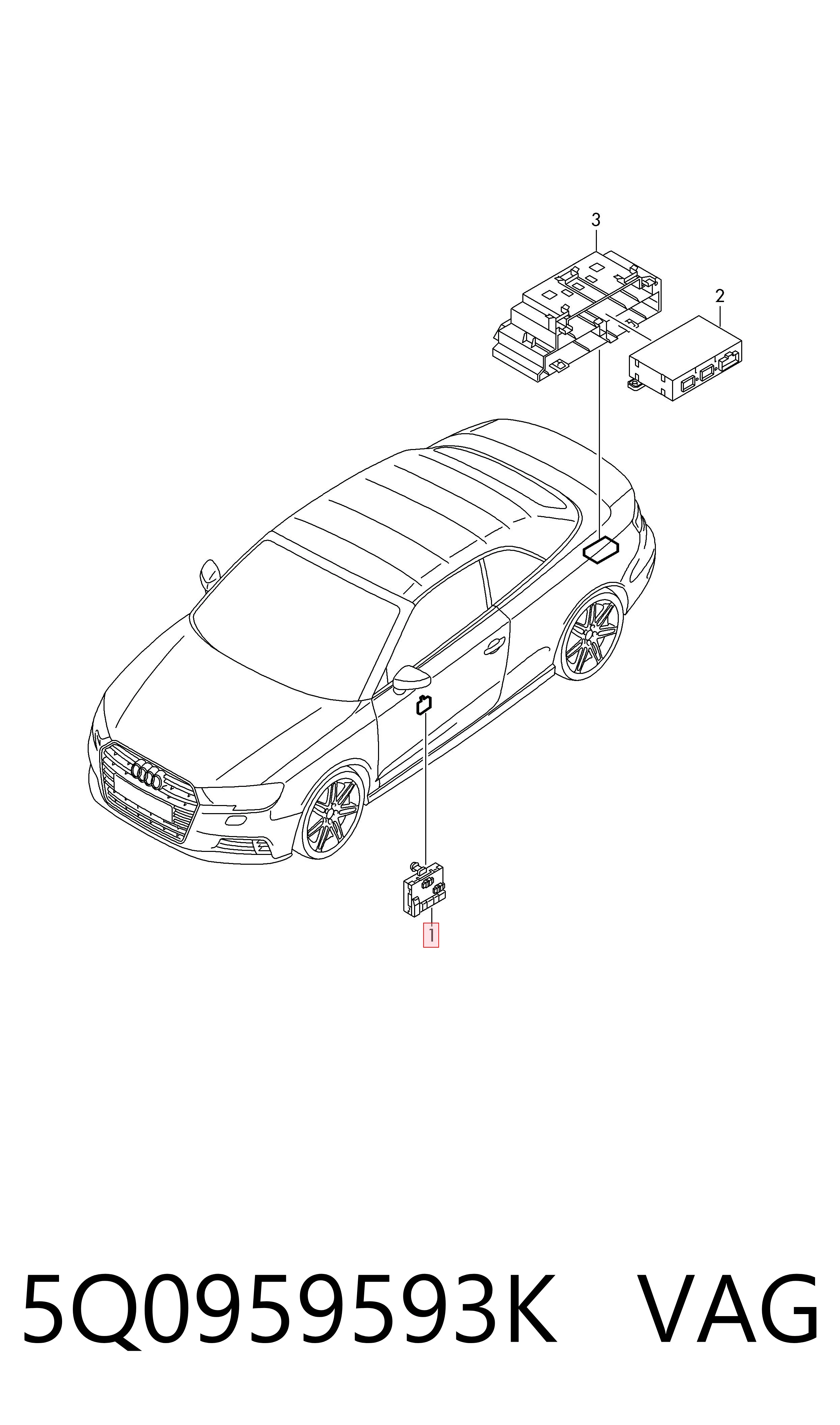 5Q0959593K VAG Блок комфорта передней двери