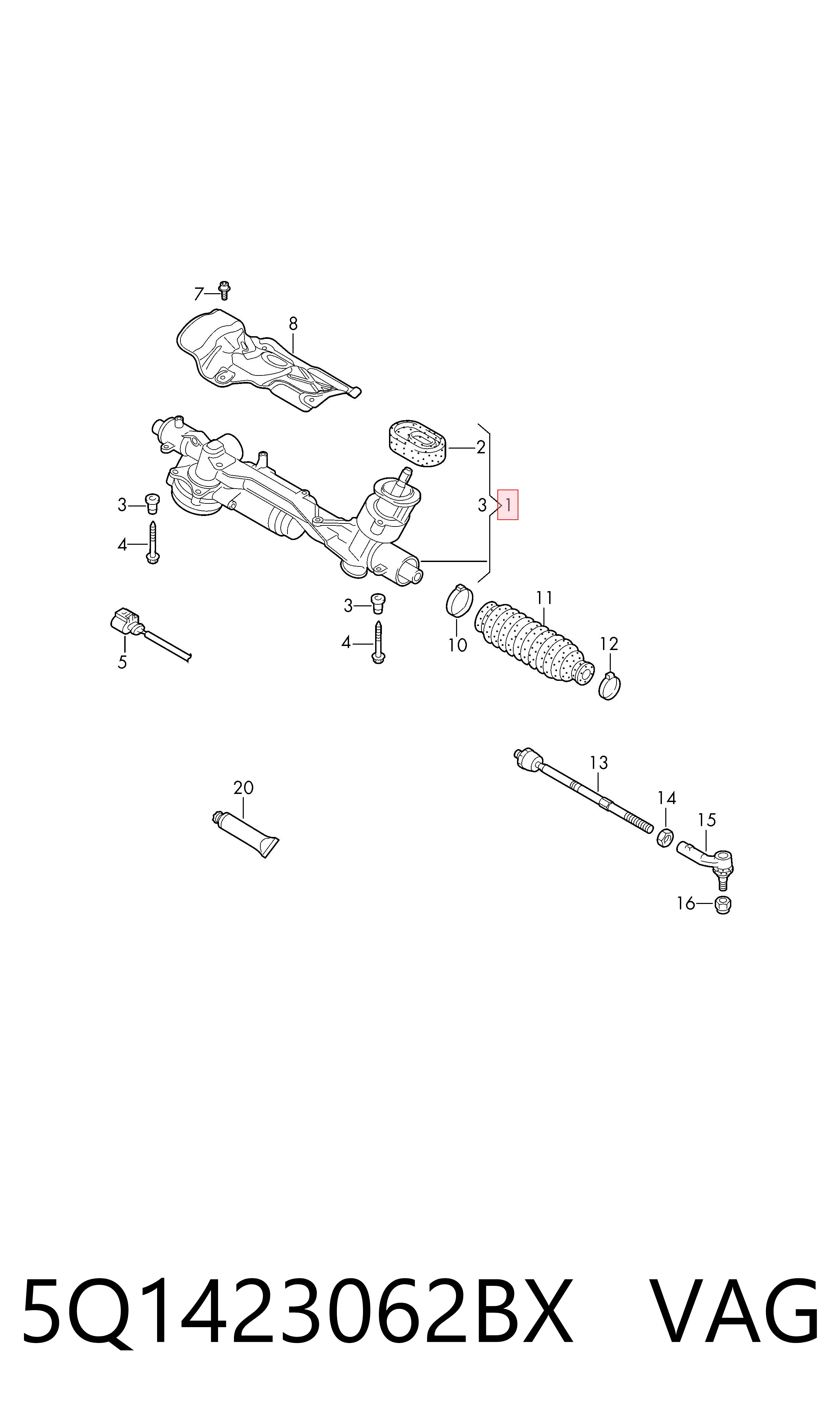 Реечный рулевой механизм MSG VW431NL00R цена, от 810.80 USD