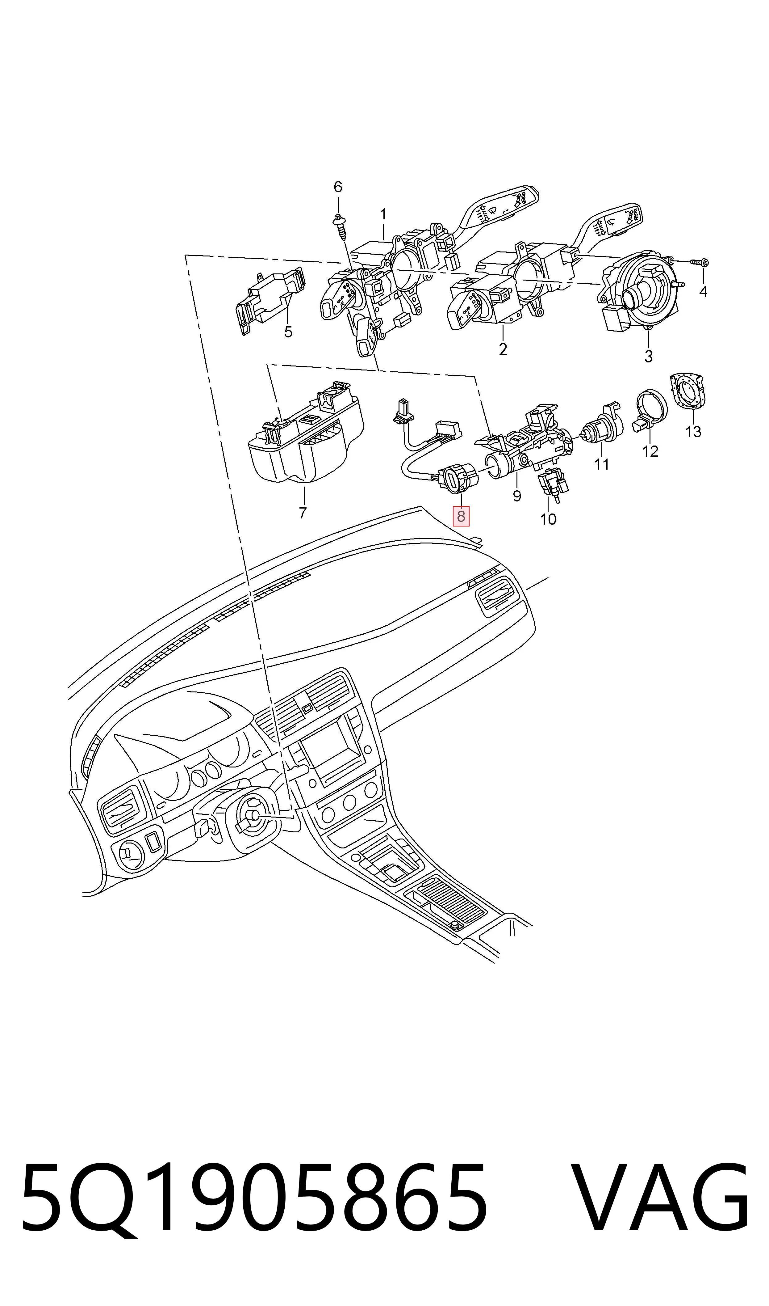 5Q1905865 VAG Контакты замка зажигания