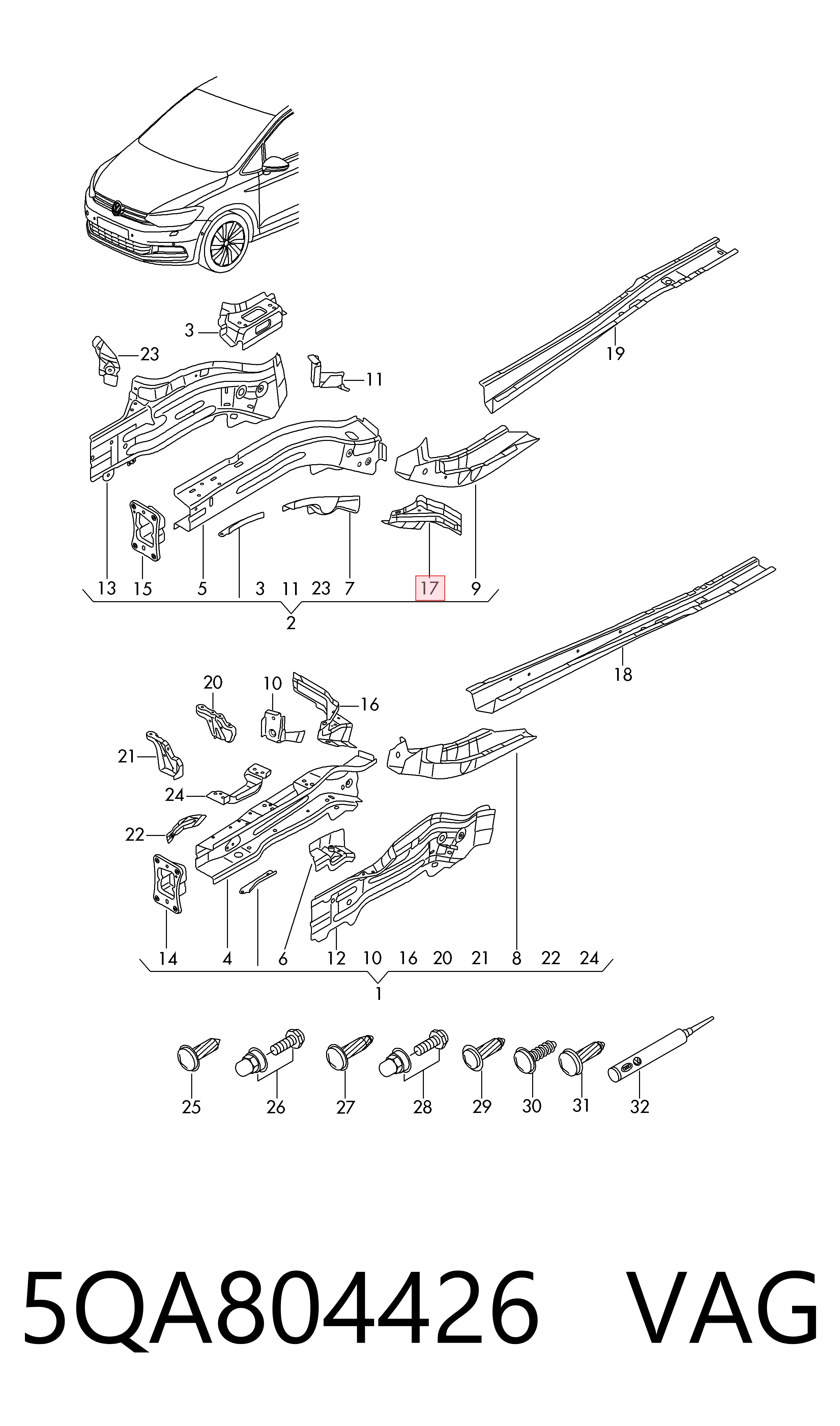  VAG 5QA804426 цена, от 67.97 USD