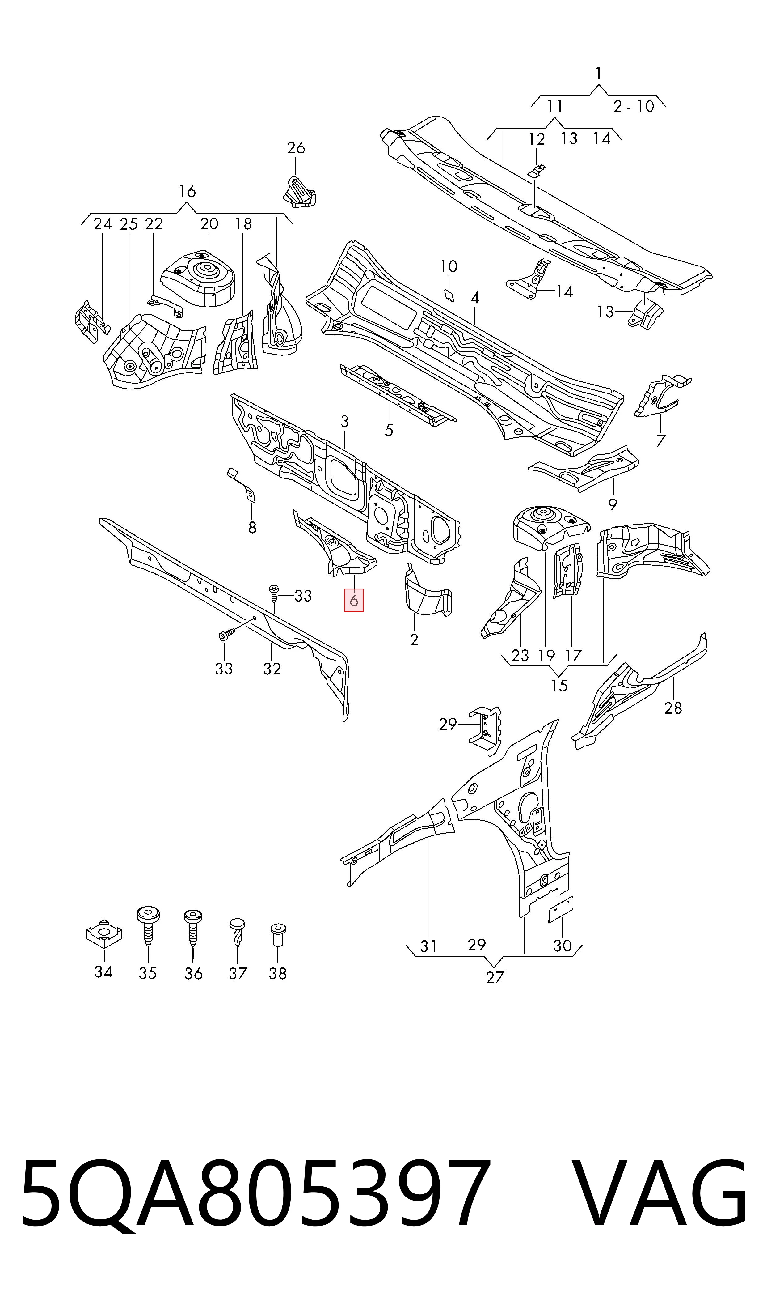 VAG 5QA805397 цена, от 60.88 USD