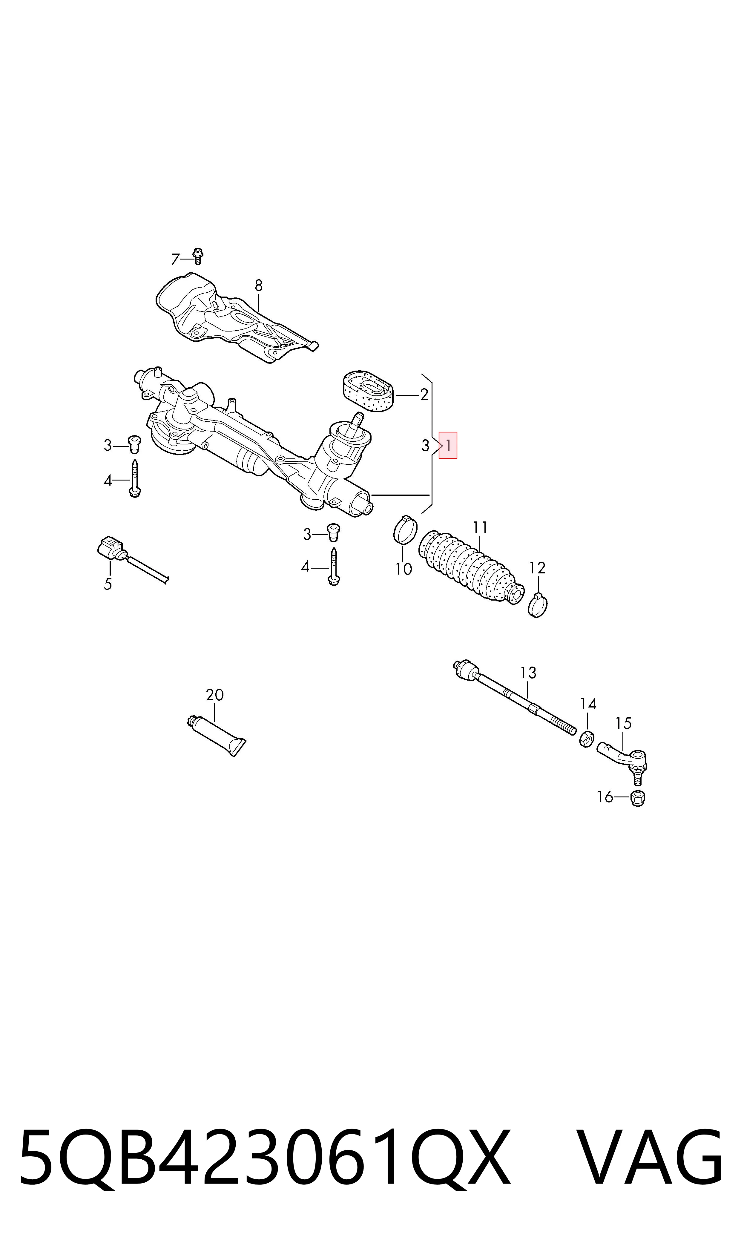 Реечный рулевой механизм AGR VW9129R цена, от 481.41 USD