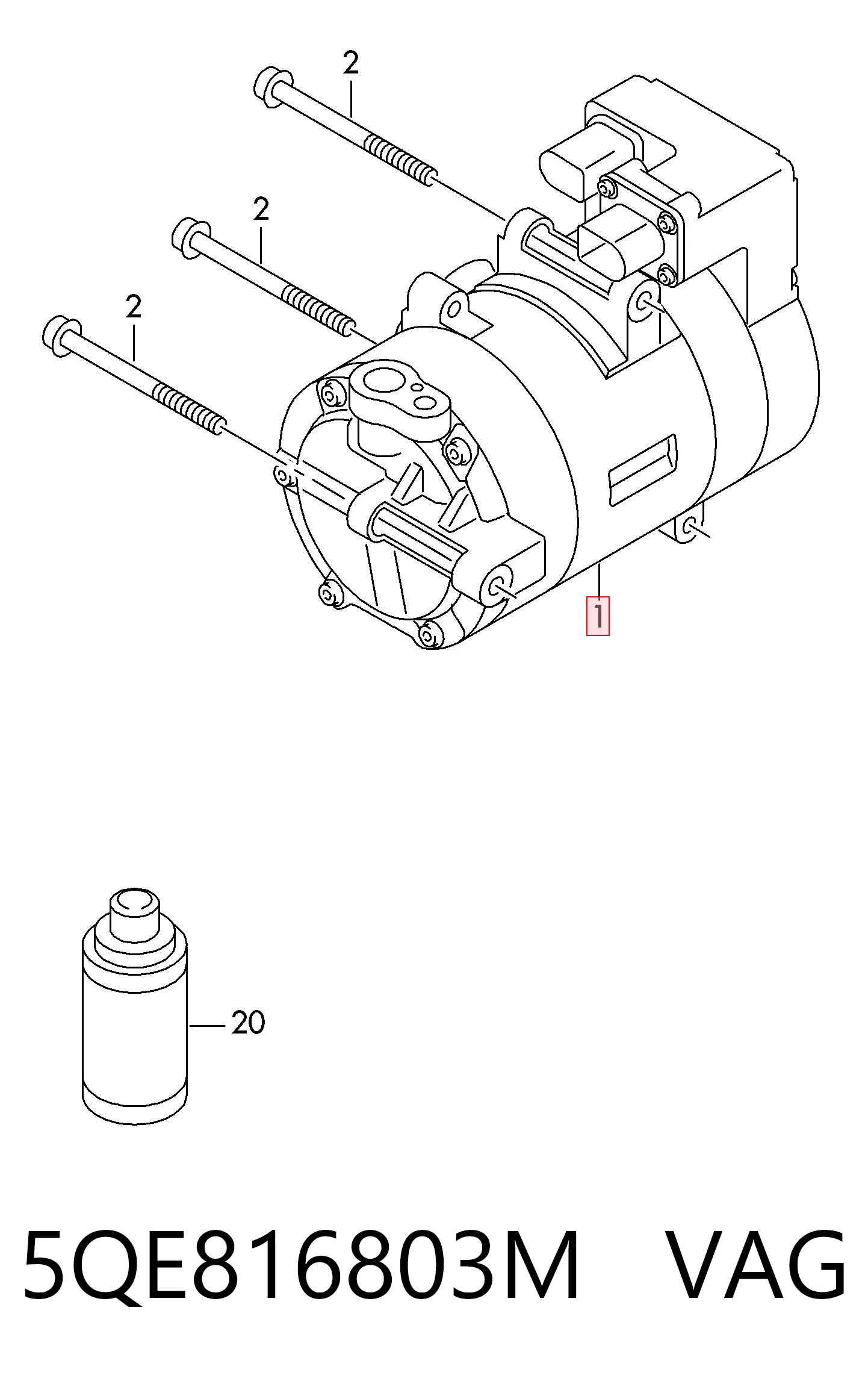 5QE816803M VAG Компрессор хладагента