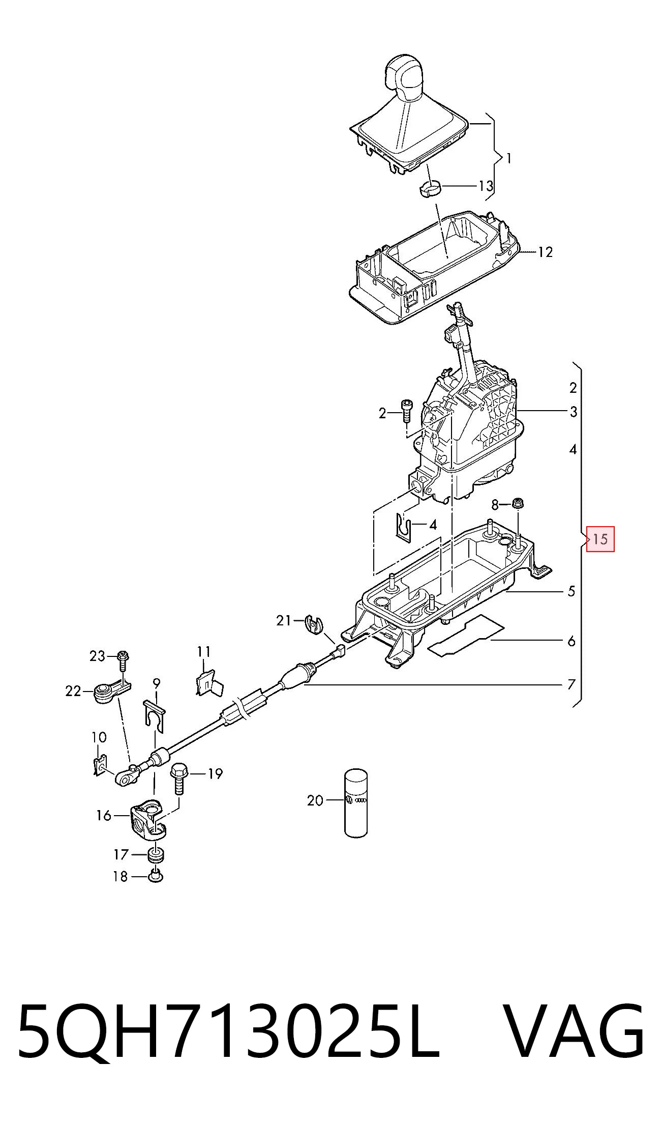 Механизм переключения передач VAG 5QH713025K цена, от 24.13 USD