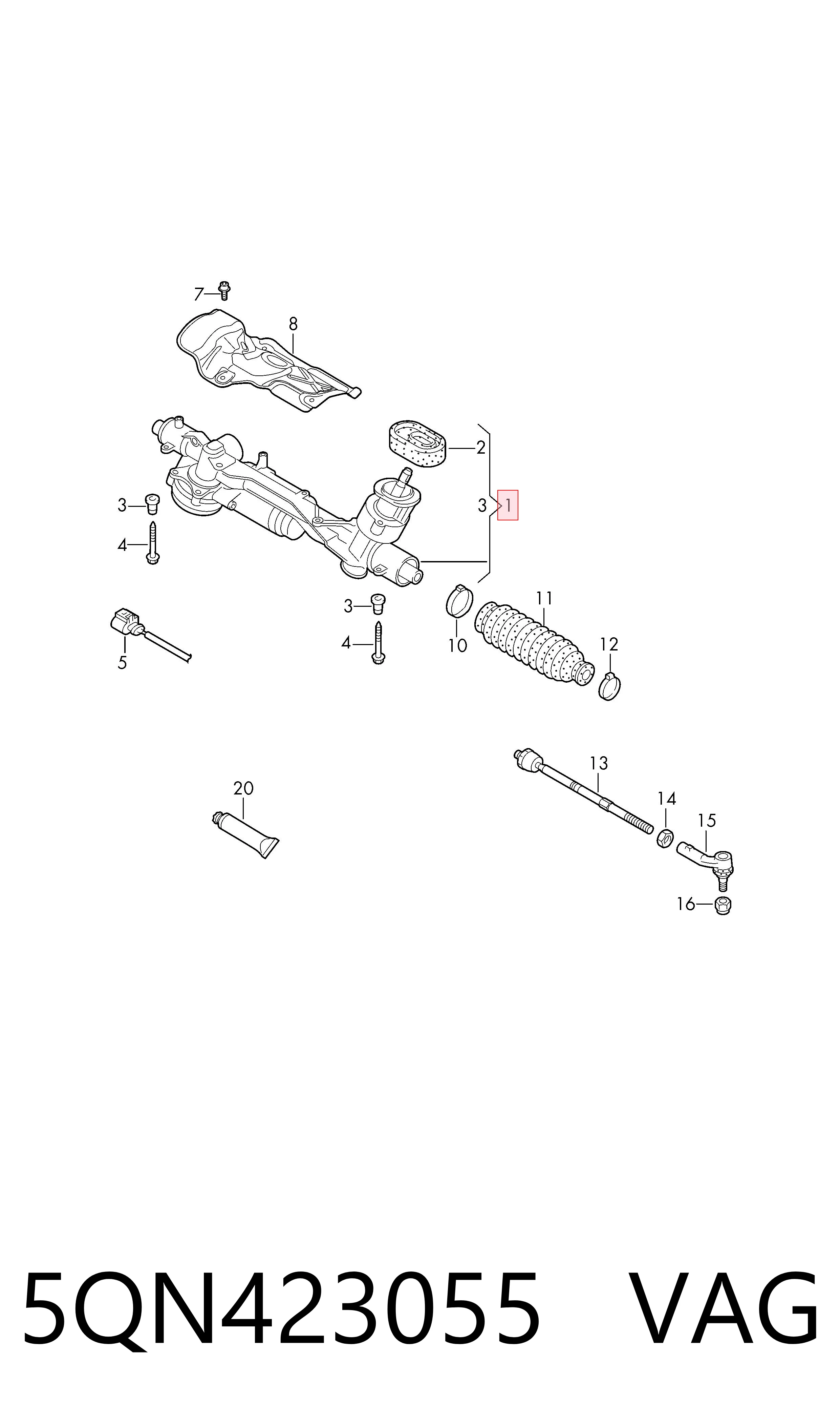 Реечный рулевой механизм AGR VW9129R цена, от 481.41 USD