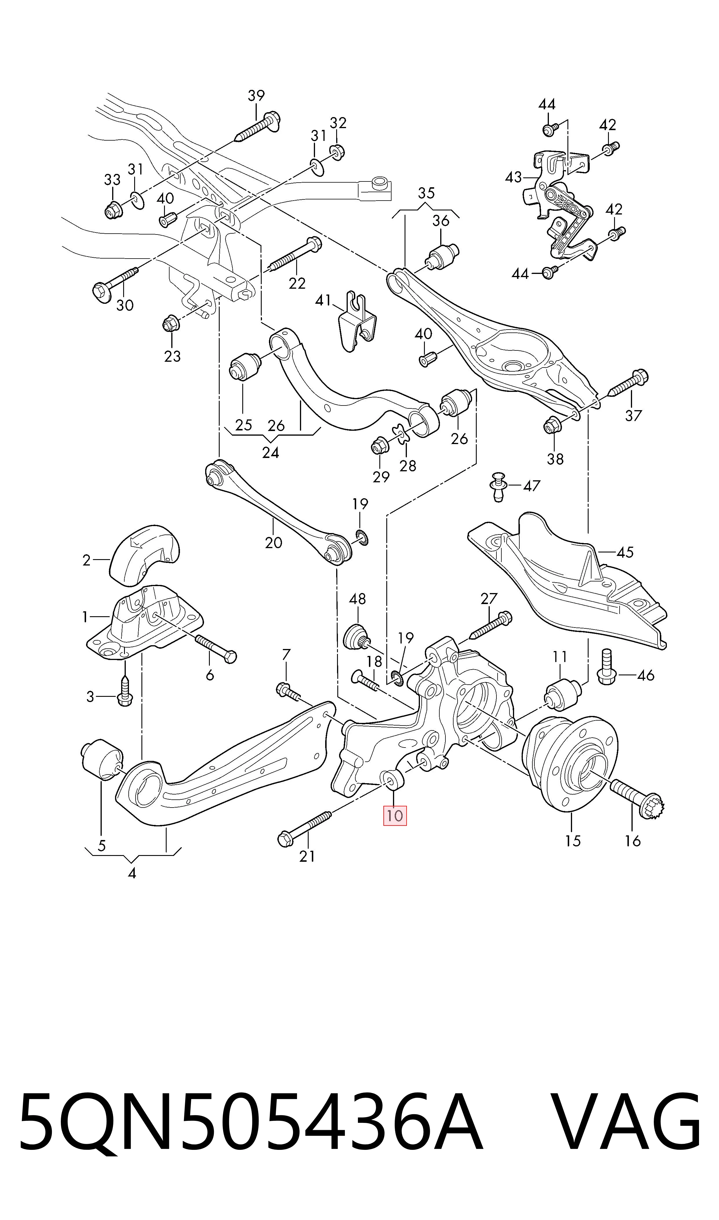 5QN505436A VAG Цапфа правая