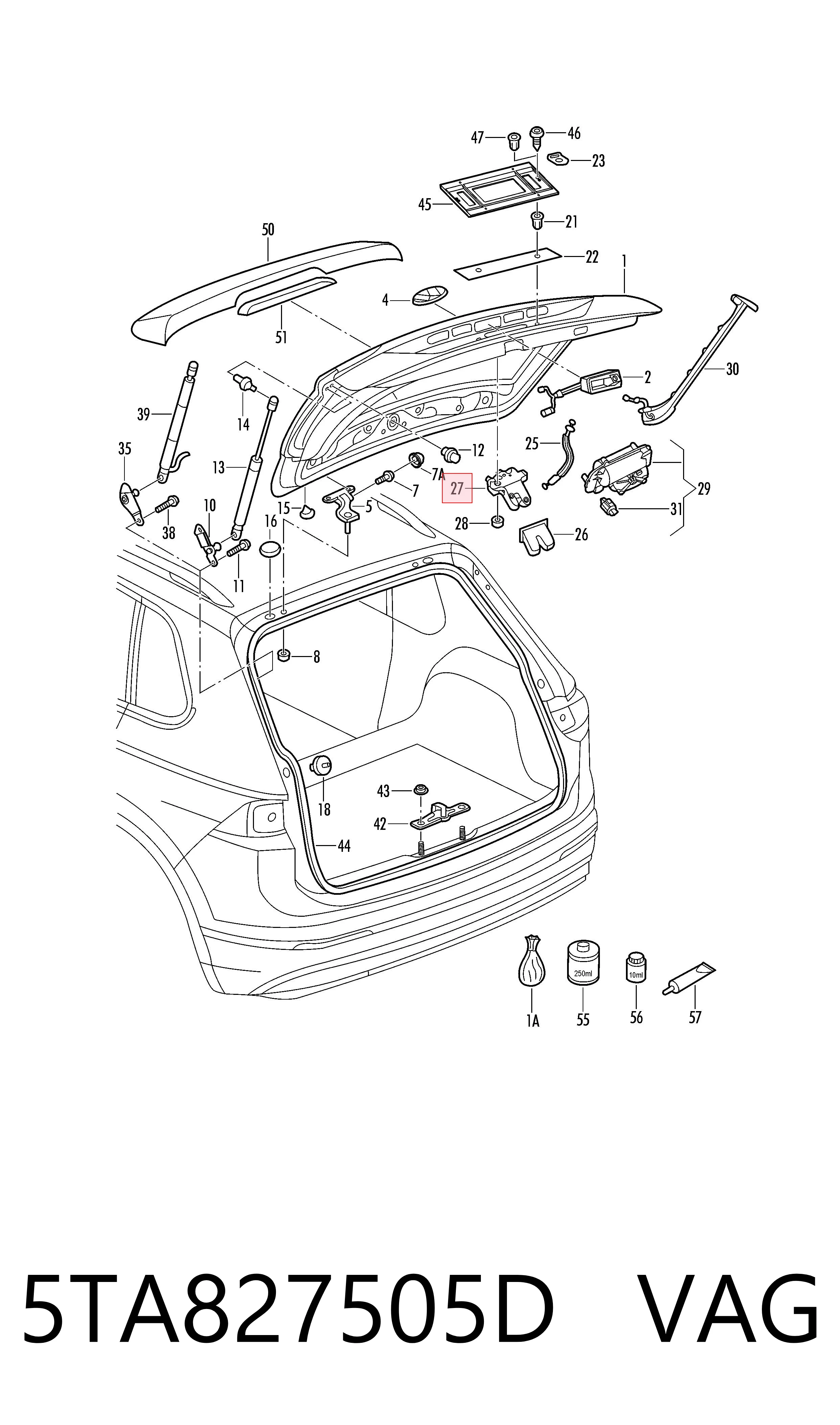 Замок двери багажника VAG 5TA827505D цена, от 50.68 USD