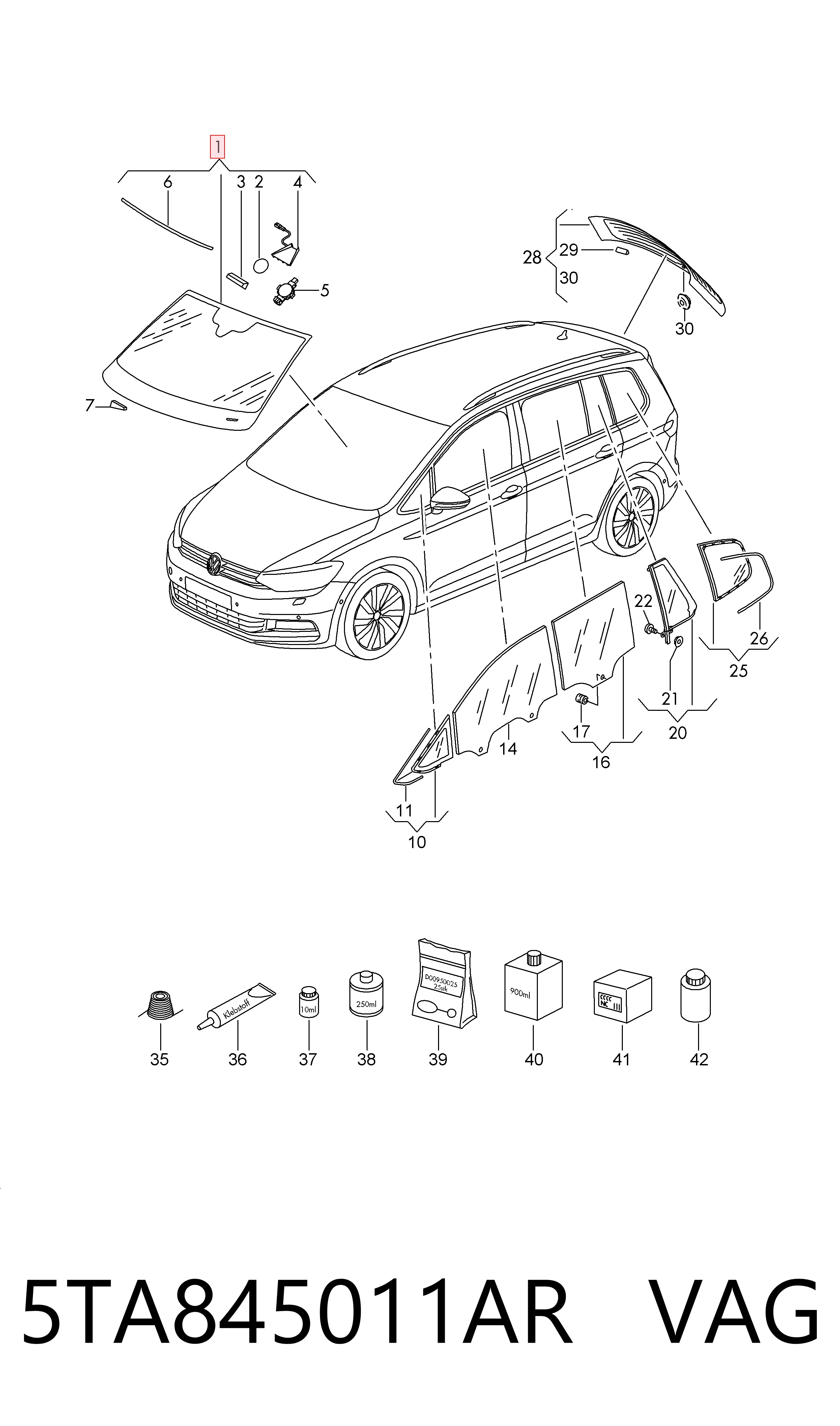 5TA845011AR VAG Автостекло