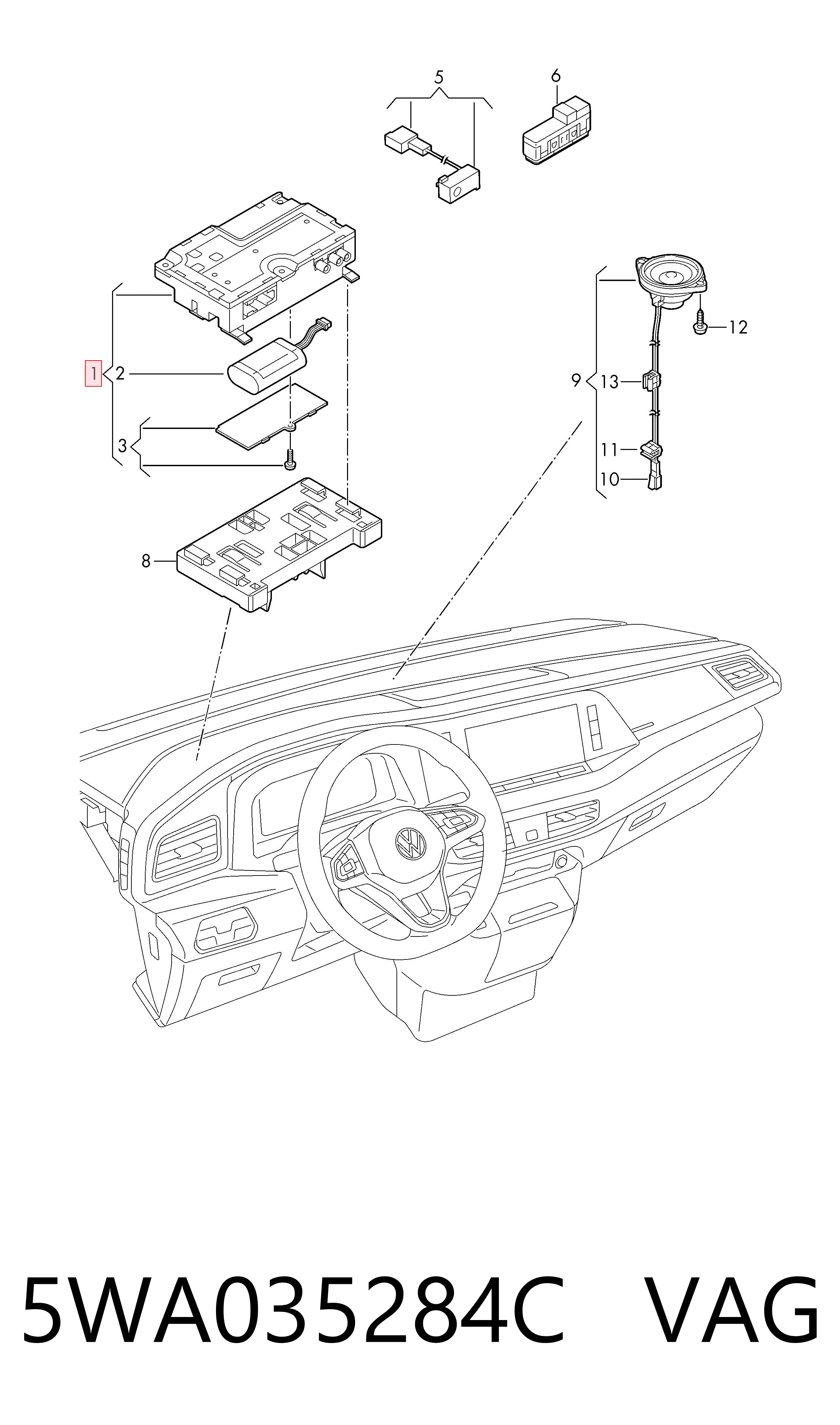  VAG 5WA035284C цена, от 90.29 USD