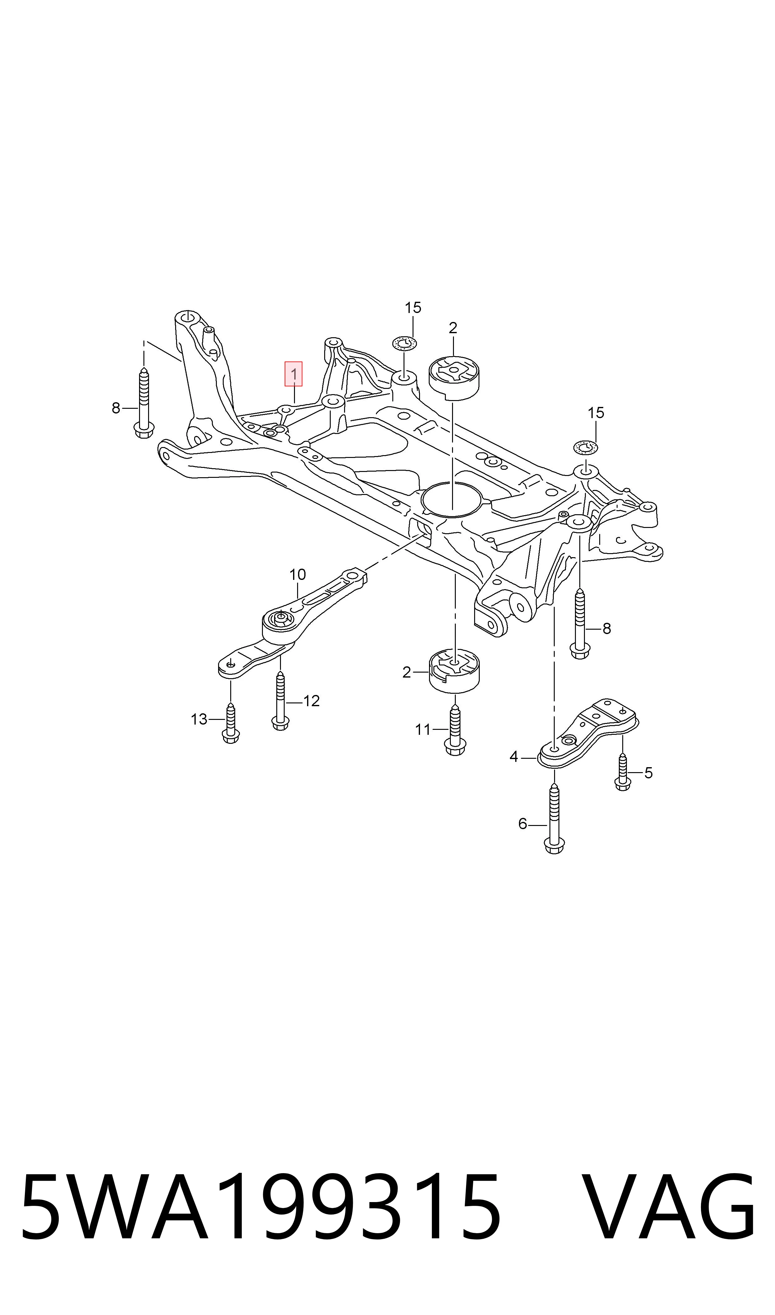 Подрамник передней подвески на Volkswagen Golf VIII CD1, DA1