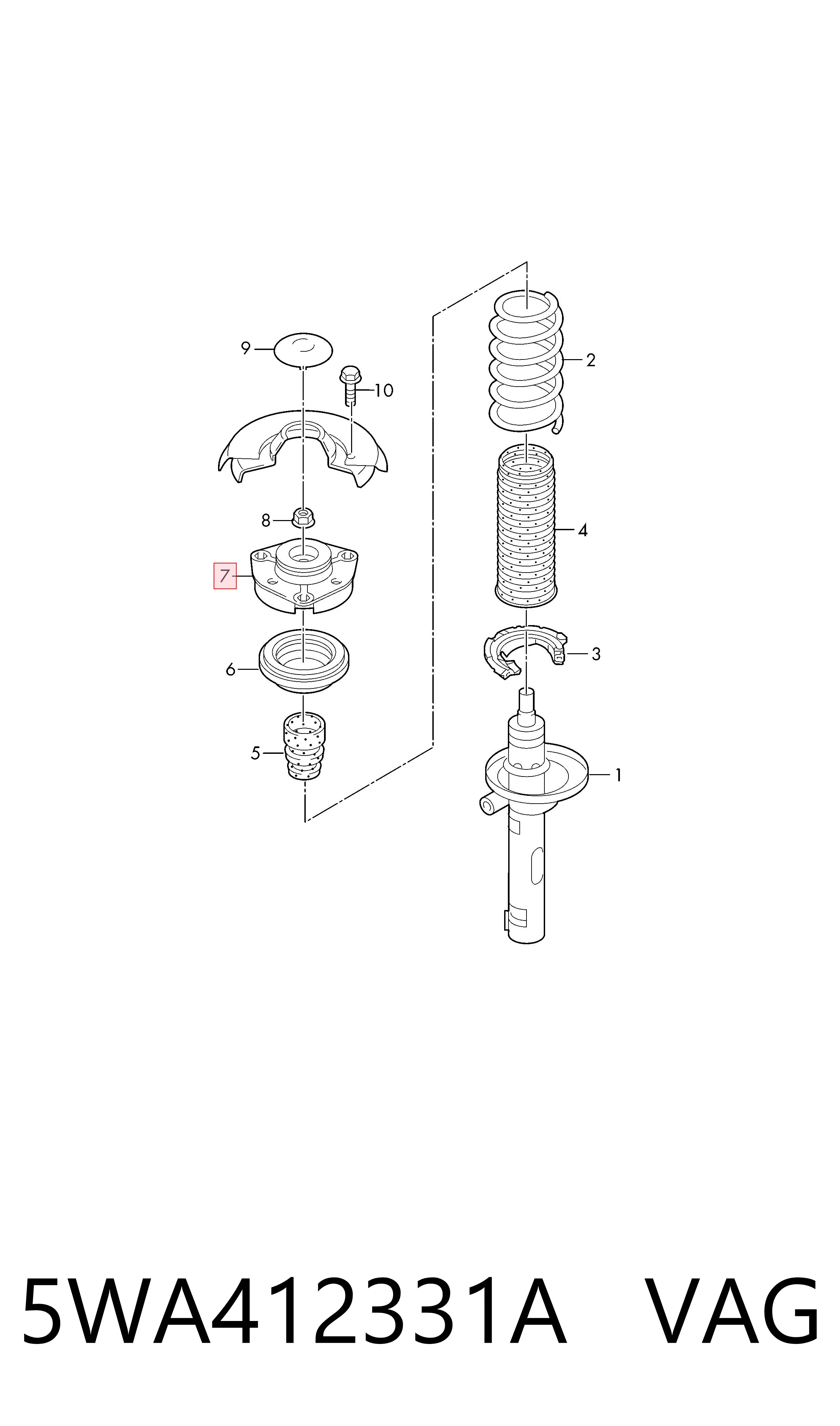 5WA412331A VAG Подушка амортизатора переднего