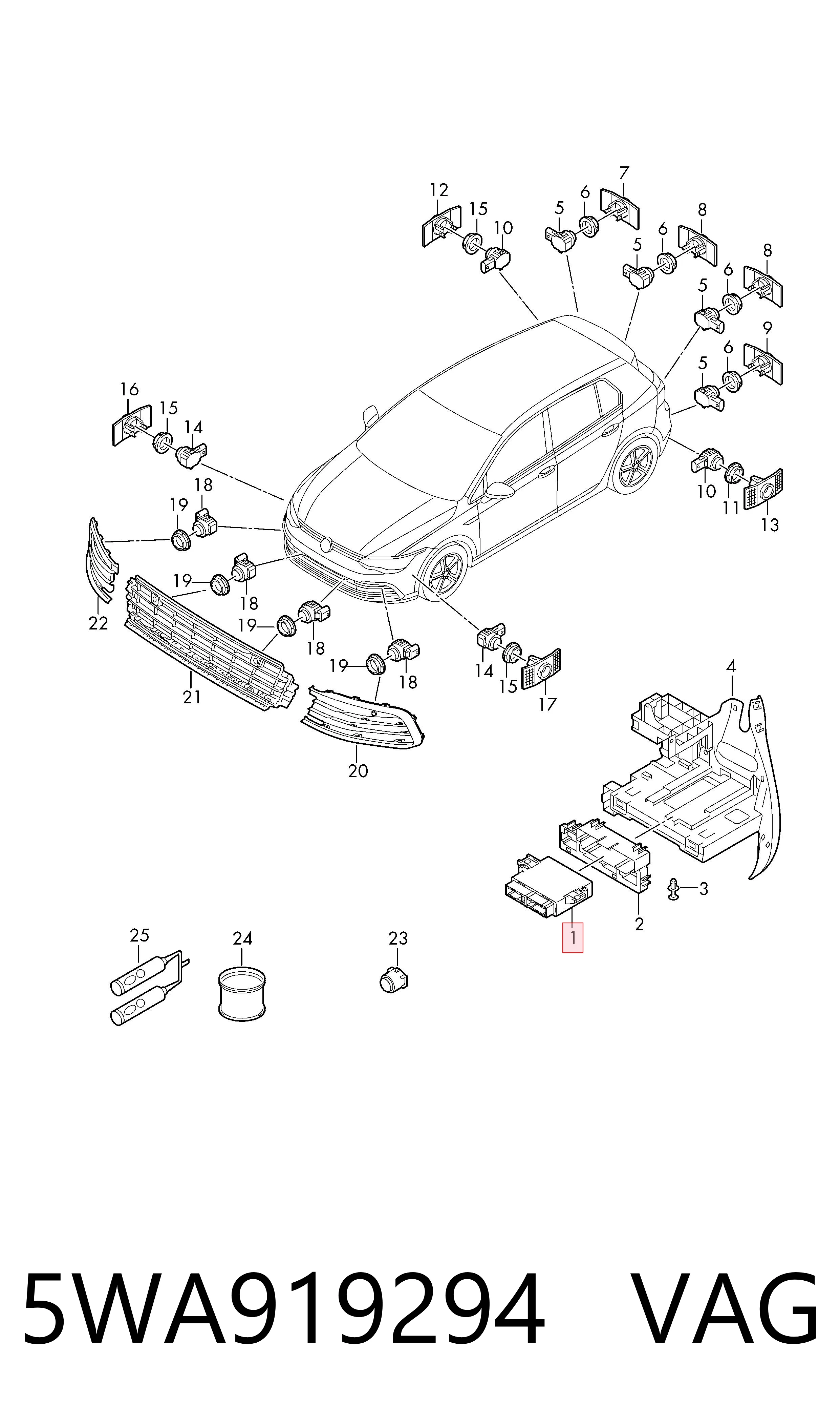  VAG 5WA919294 цена, от 232.20 USD