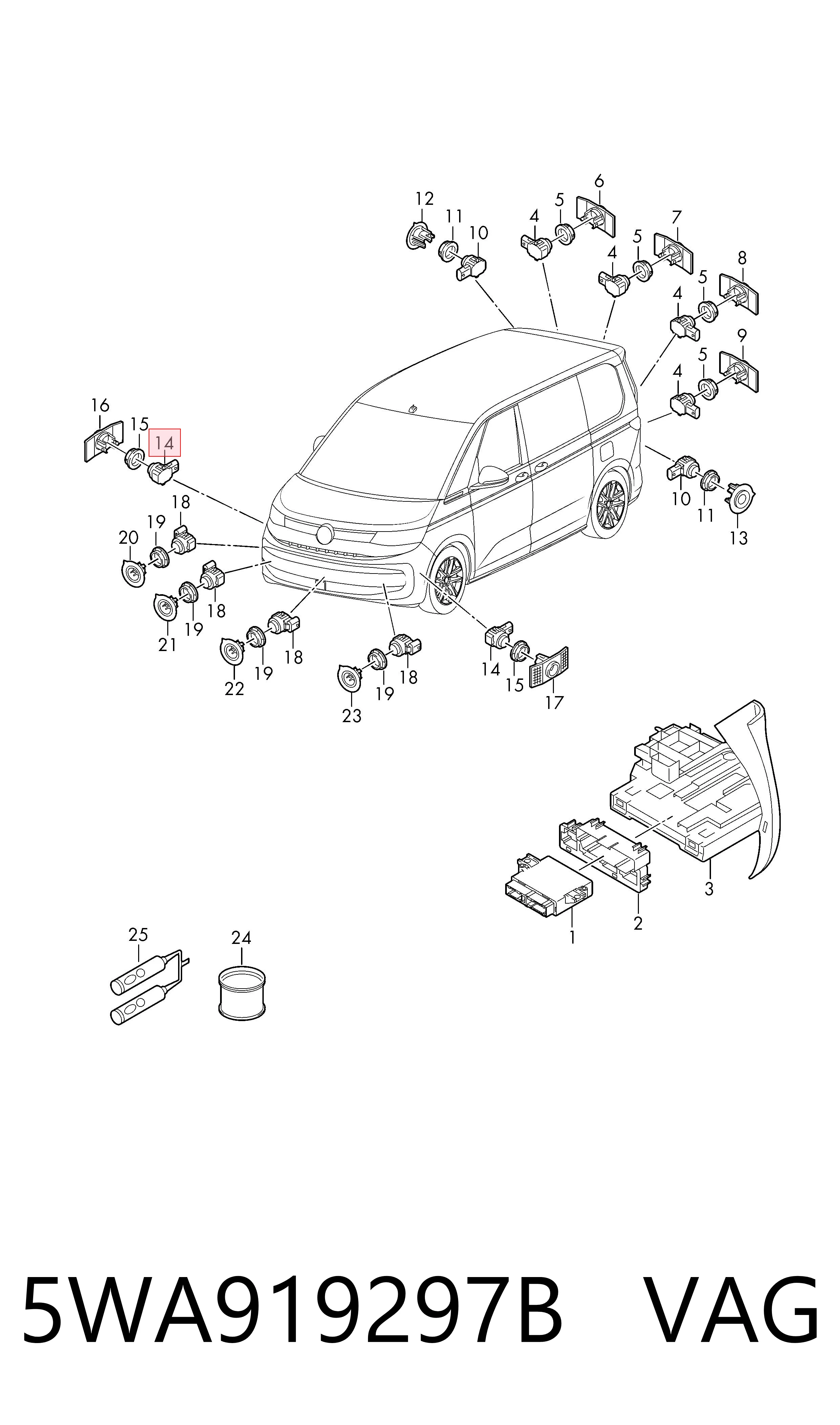 5WA919297B VAG Задние парктроники