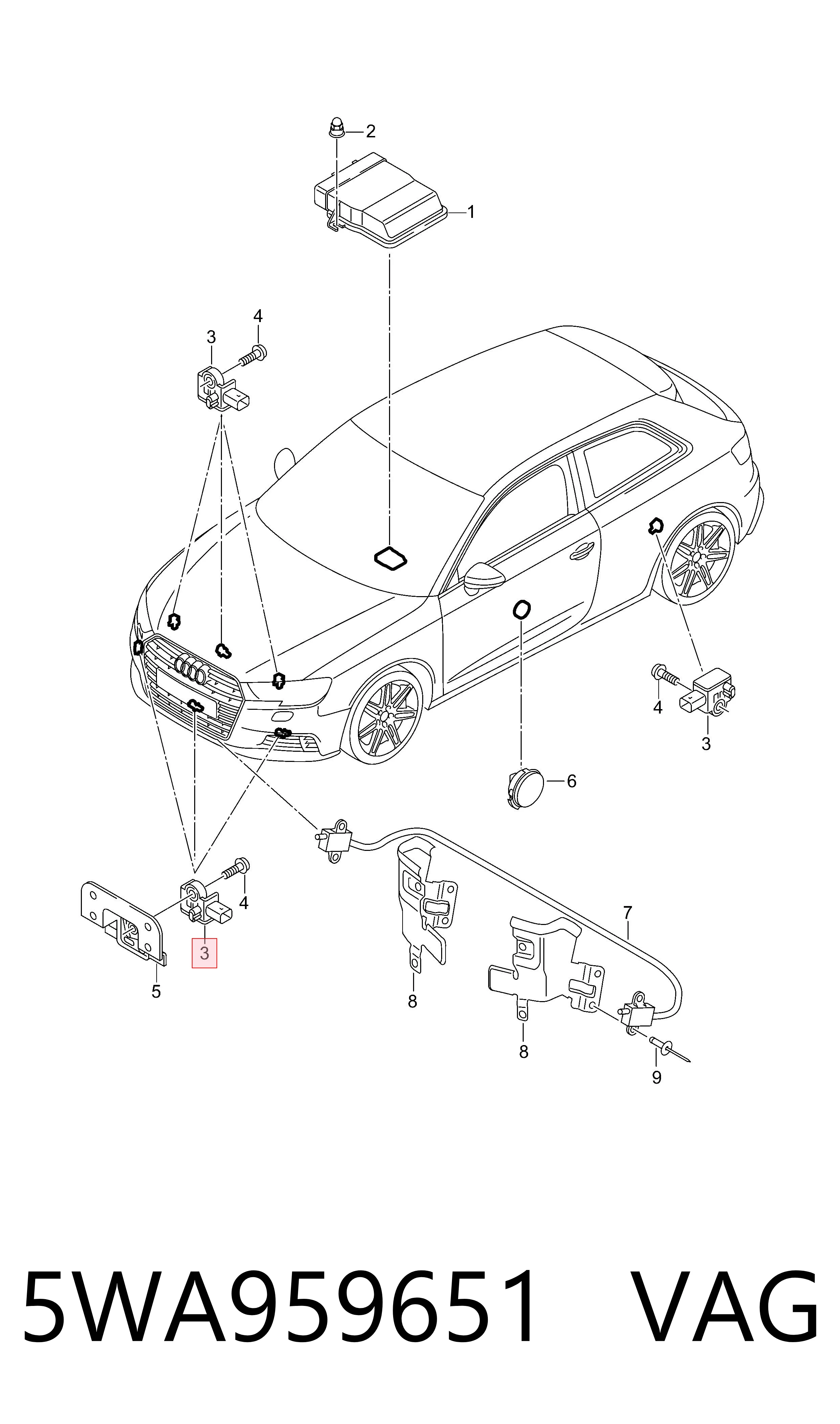  VAG 5WA959651 цена, от 46.88 USD